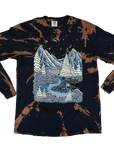 Alps Front Print - Faded Bleach Dye Long Sleeve (Large)