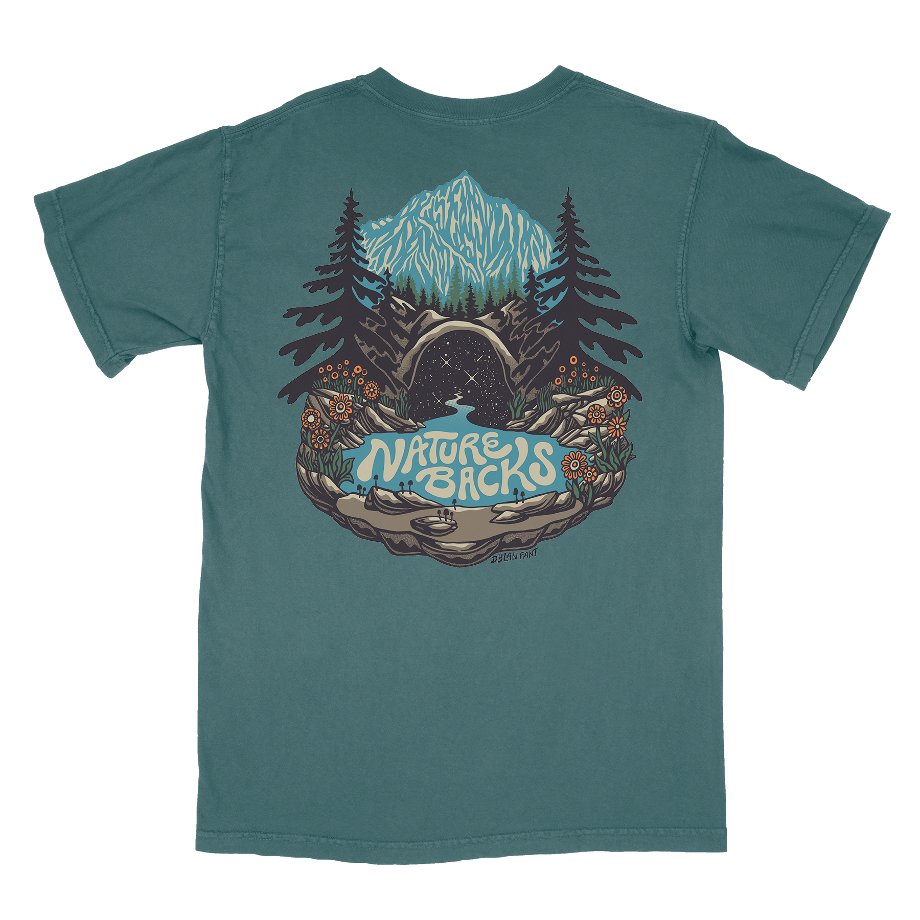 Nature Backs Comfort Colors Mystic Spruce Short Sleeve T-Shirt | Nature-Inspired Design on Ultra-Soft Fabric