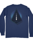 Nature Backs Comfort Colors Moon Phase Navy Long Sleeve T-Shirt | Nature-Inspired Design on Ultra-Soft Fabric