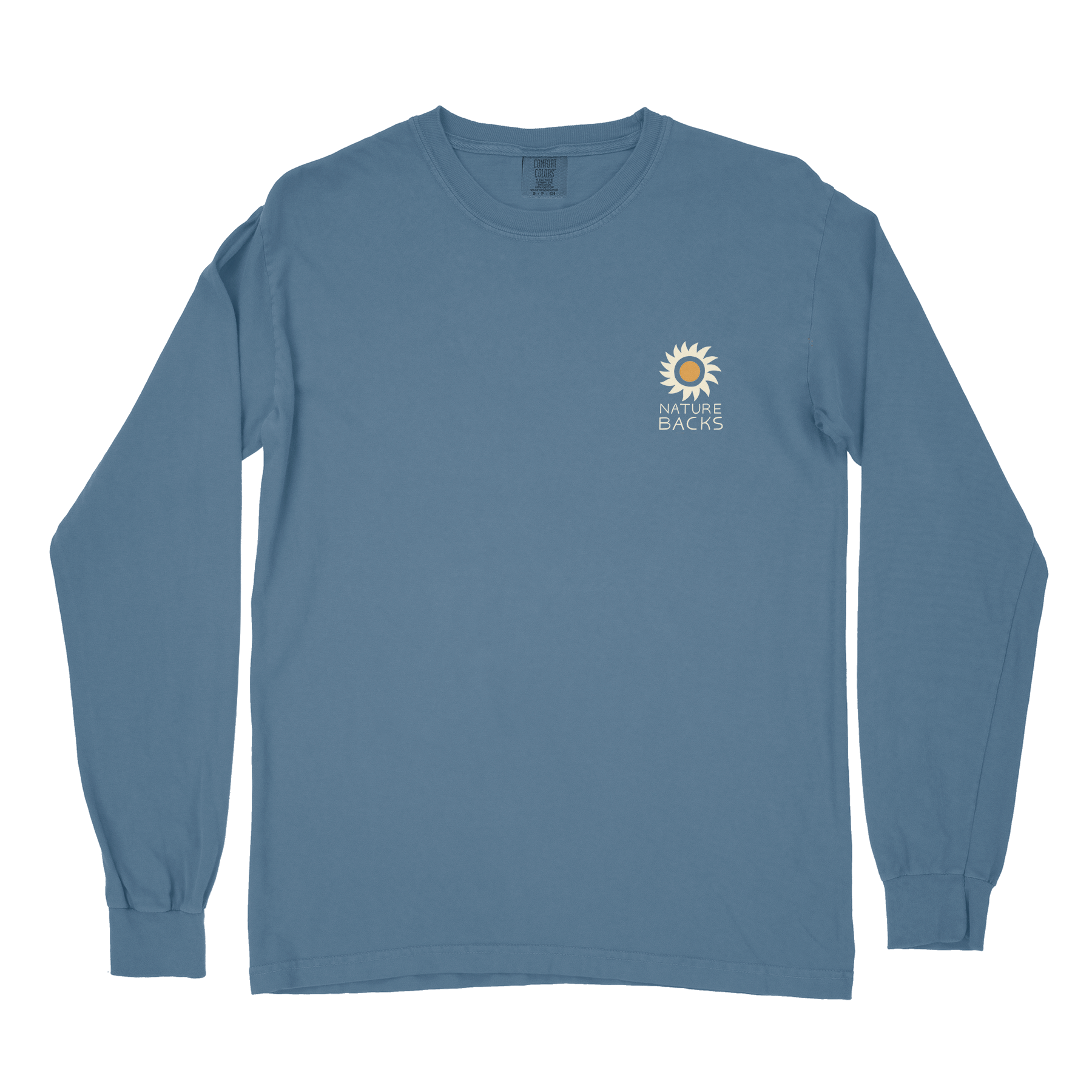Nature Backs Comfort Colors The Flow Fog Long Sleeve T-Shirt | Nature-Inspired Design on Ultra-Soft Fabric