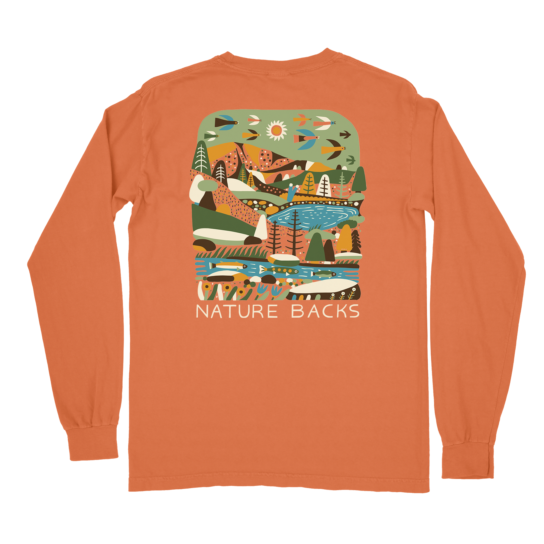 Nature Backs Comfort Colors The Flow Harvest Long Sleeve T-Shirt | Nature-Inspired Design on Ultra-Soft Fabric