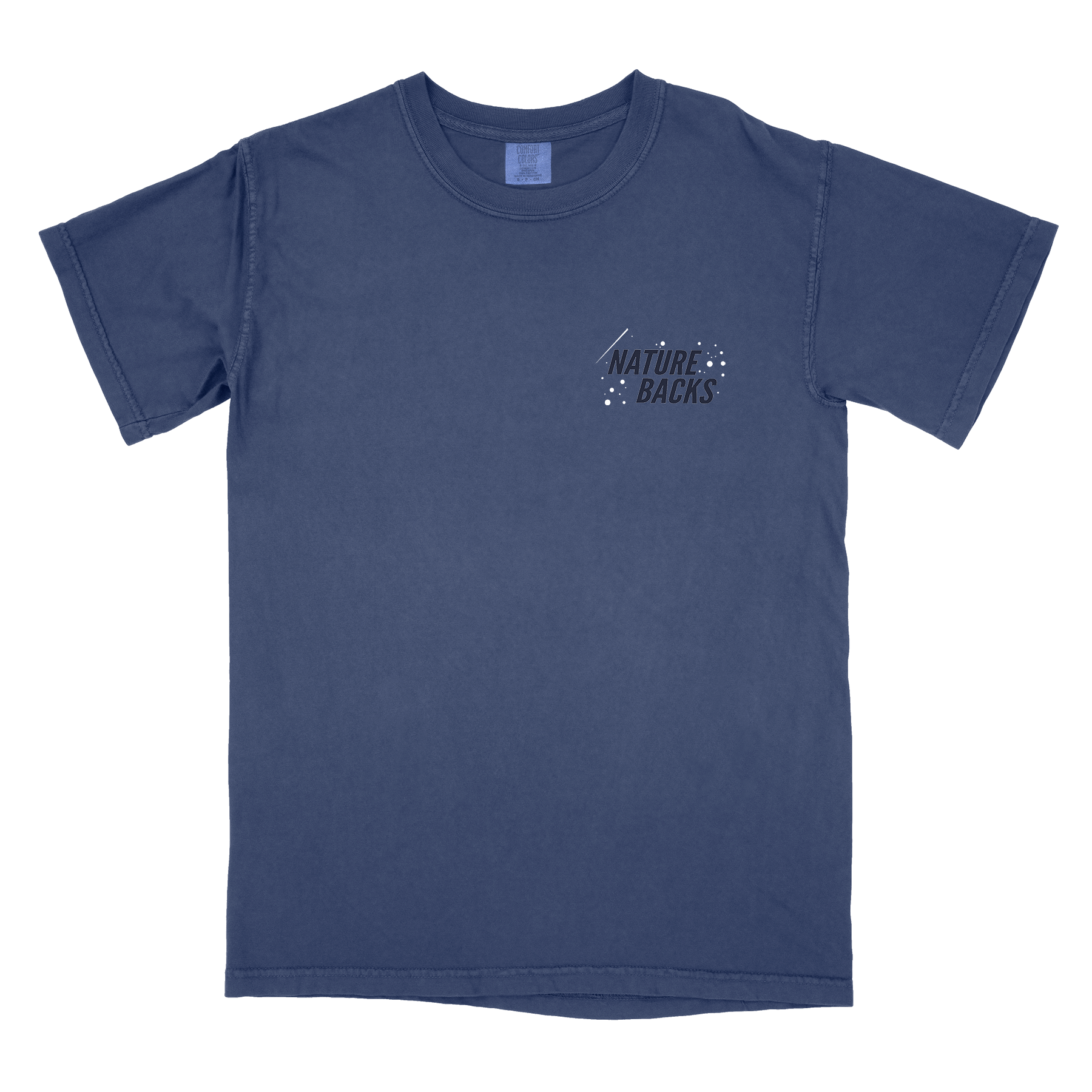 Nature Backs Comfort Colors Moon Phase Navy Short Sleeve T-Shirt | Nature-Inspired Design on Ultra-Soft Fabric