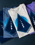 Nature Backs Comfort Colors Moon Phase Twilight Long Sleeve T-Shirt | Nature-Inspired Design on Ultra-Soft Fabric Flat Lay