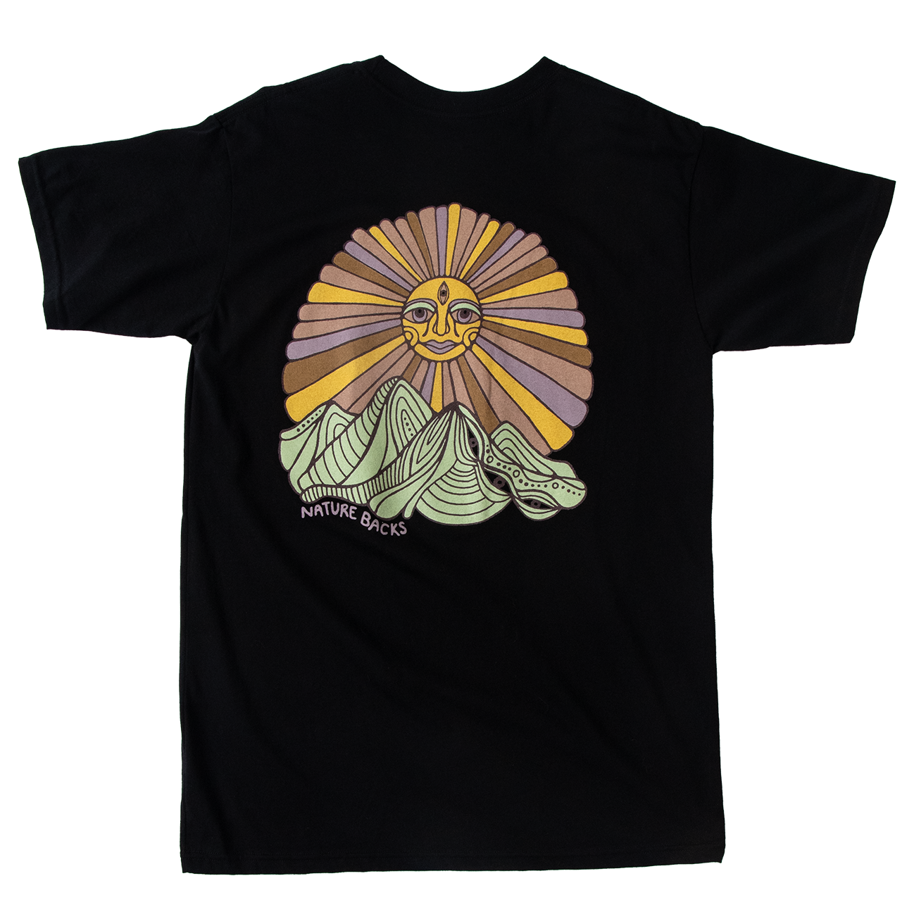 Nature Backs Limited Edition Short Sleeve 100% Organic Cotton T-Shirt | Limited Awaken Black Short Sleeve made with Eco-Friendly Fibers Sustainably made in the USA 