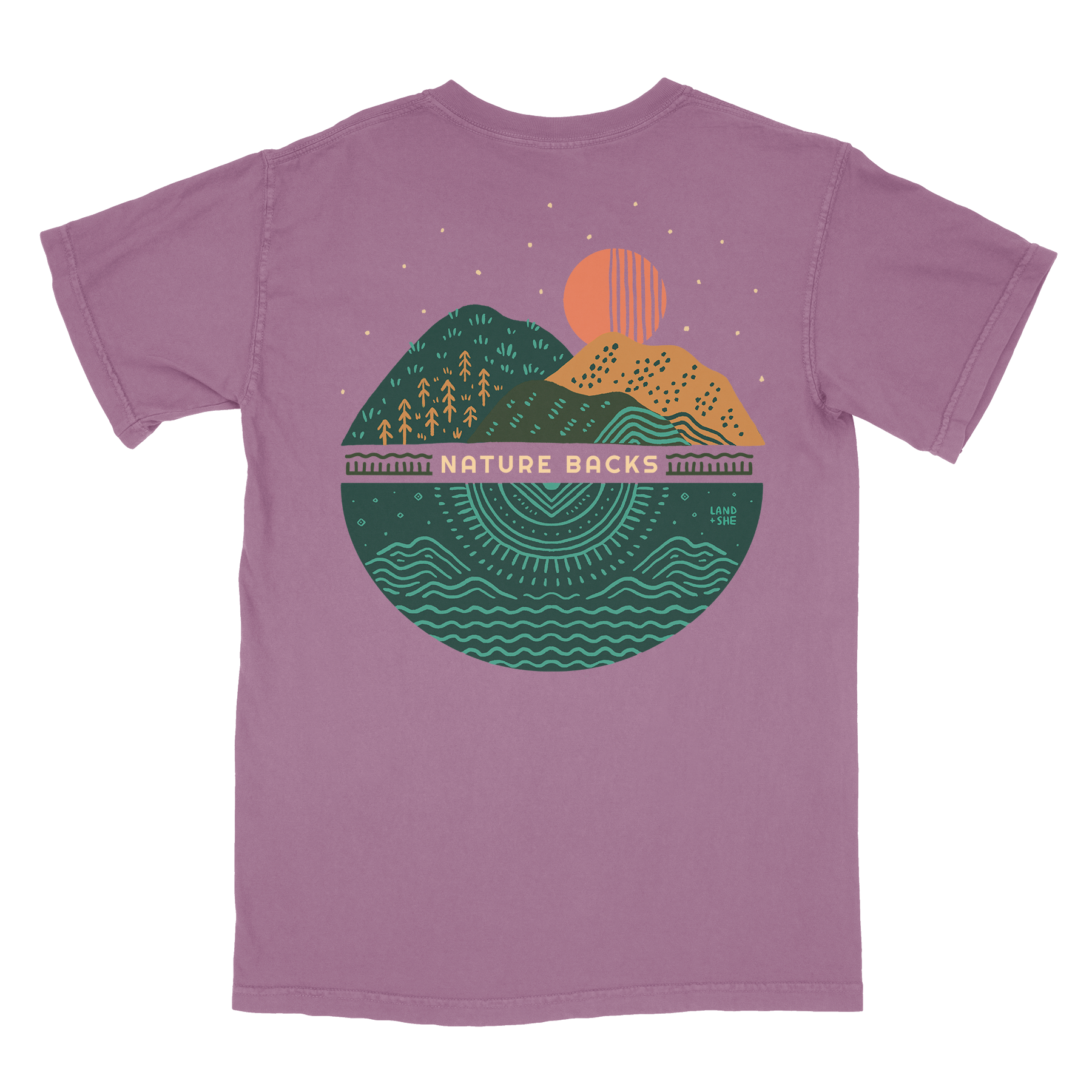 Nature Backs Comfort Colors Encompass Berry Short Sleeve T-Shirt | Nature-Inspired Design on Ultra-Soft Fabric
