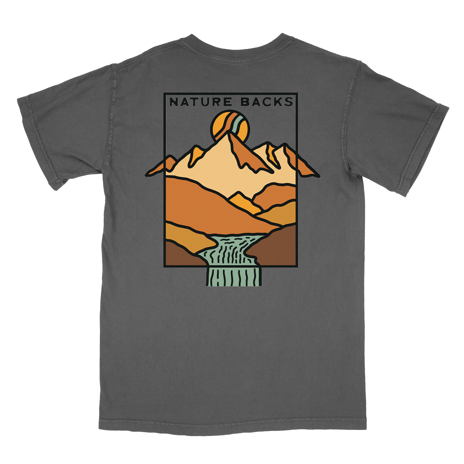 Nature Backs Comfort Colors Emerge Charcoal Short Sleeve T-Shirt | Nature-Inspired Design on Ultra-Soft Fabric