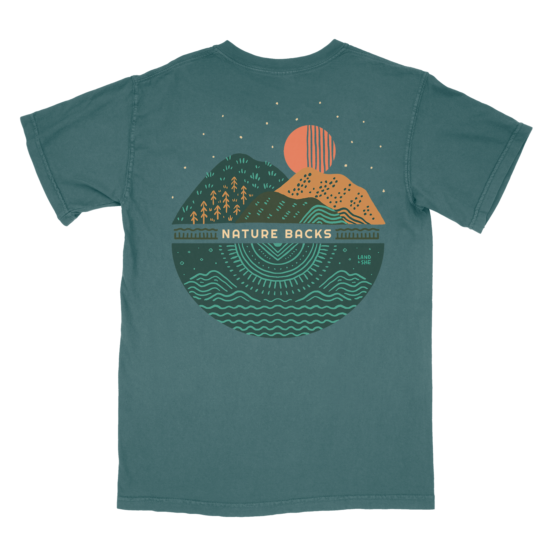 Nature Backs Comfort Colors Encompass Spruce Short Sleeve T-Shirt | Nature-Inspired Design on Ultra-Soft Fabric