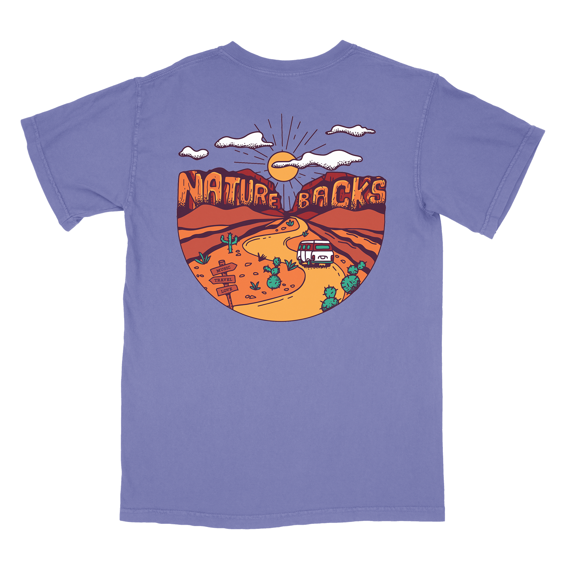 Nature Backs Comfort Colors Traveler Twilight Short Sleeve T-Shirt | Nature-Inspired Design on Ultra-Soft Fabric