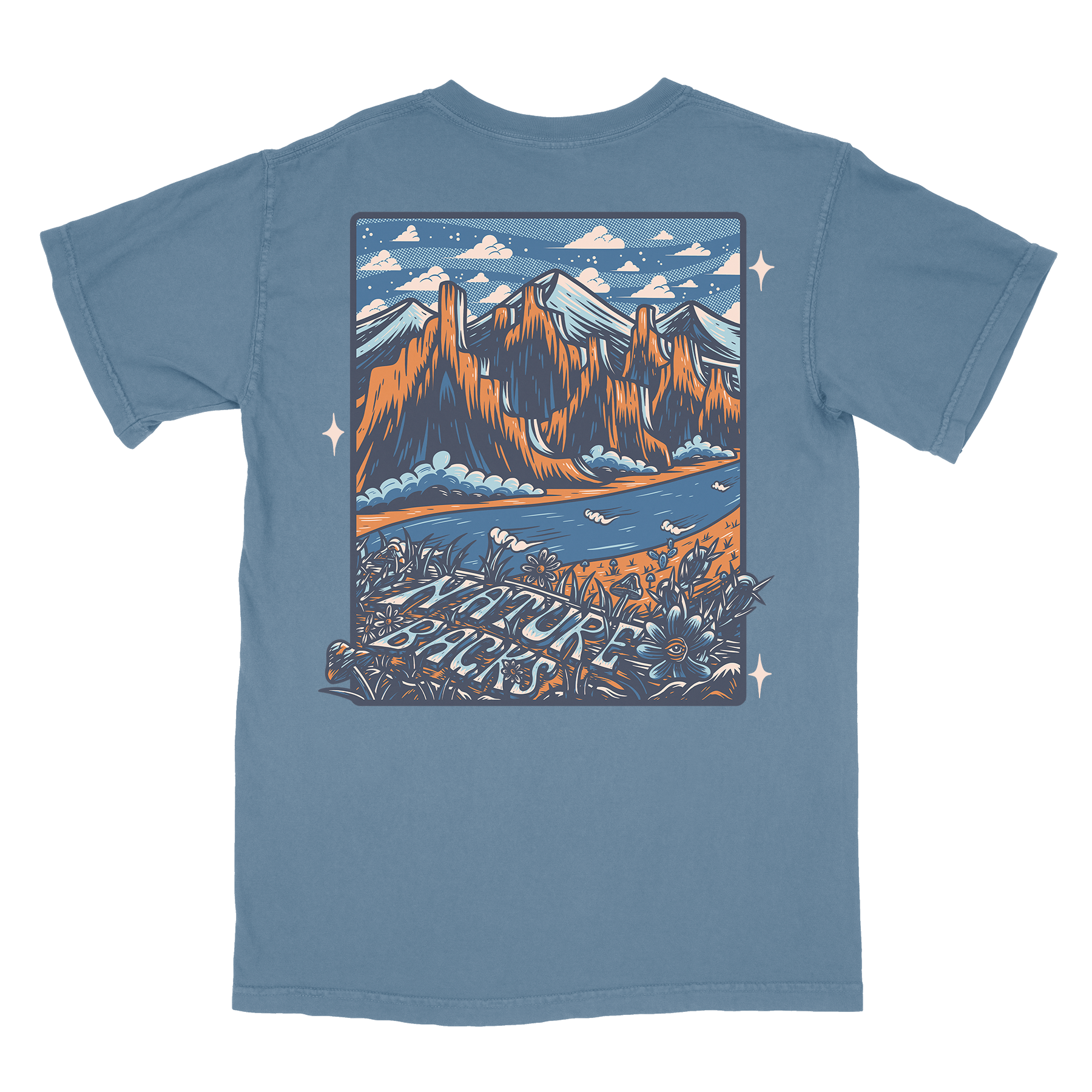 Nature Backs Comfort Colors Summit Fog Short Sleeve T-Shirt | Nature-Inspired Design on Ultra-Soft Fabric