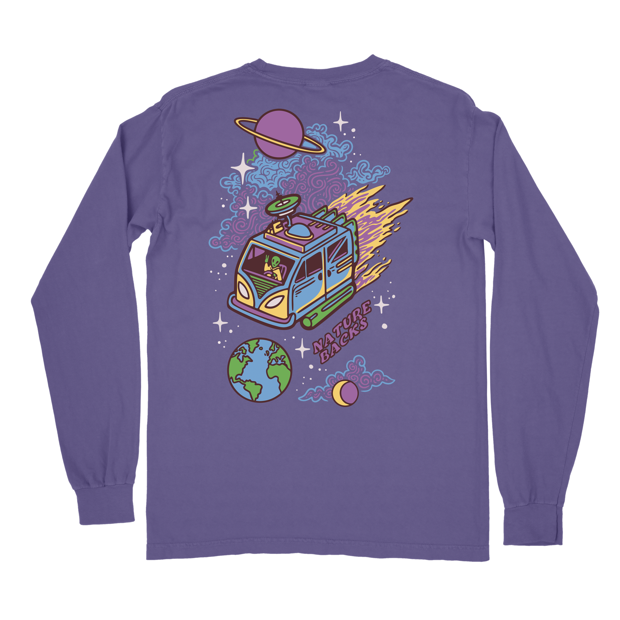Space Trip - Comet 3I/Atlas Long Sleeve (Lavender) – Nature Backs