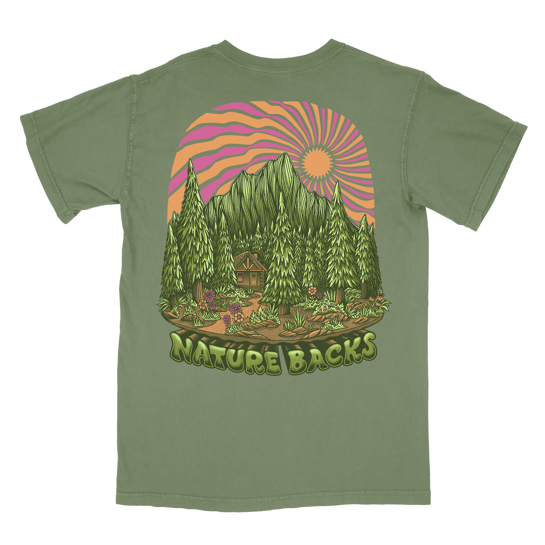 Nature Backs Comfort Colors Burst Hemp Short Sleeve T-Shirt | Nature-Inspired Design on Ultra-Soft Fabric
