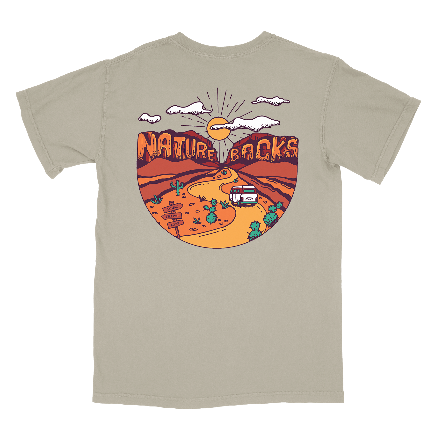 Nature Backs Comfort Colors Traveler Sandstone Short Sleeve T-Shirt | Nature-Inspired Design on Ultra-Soft Fabric