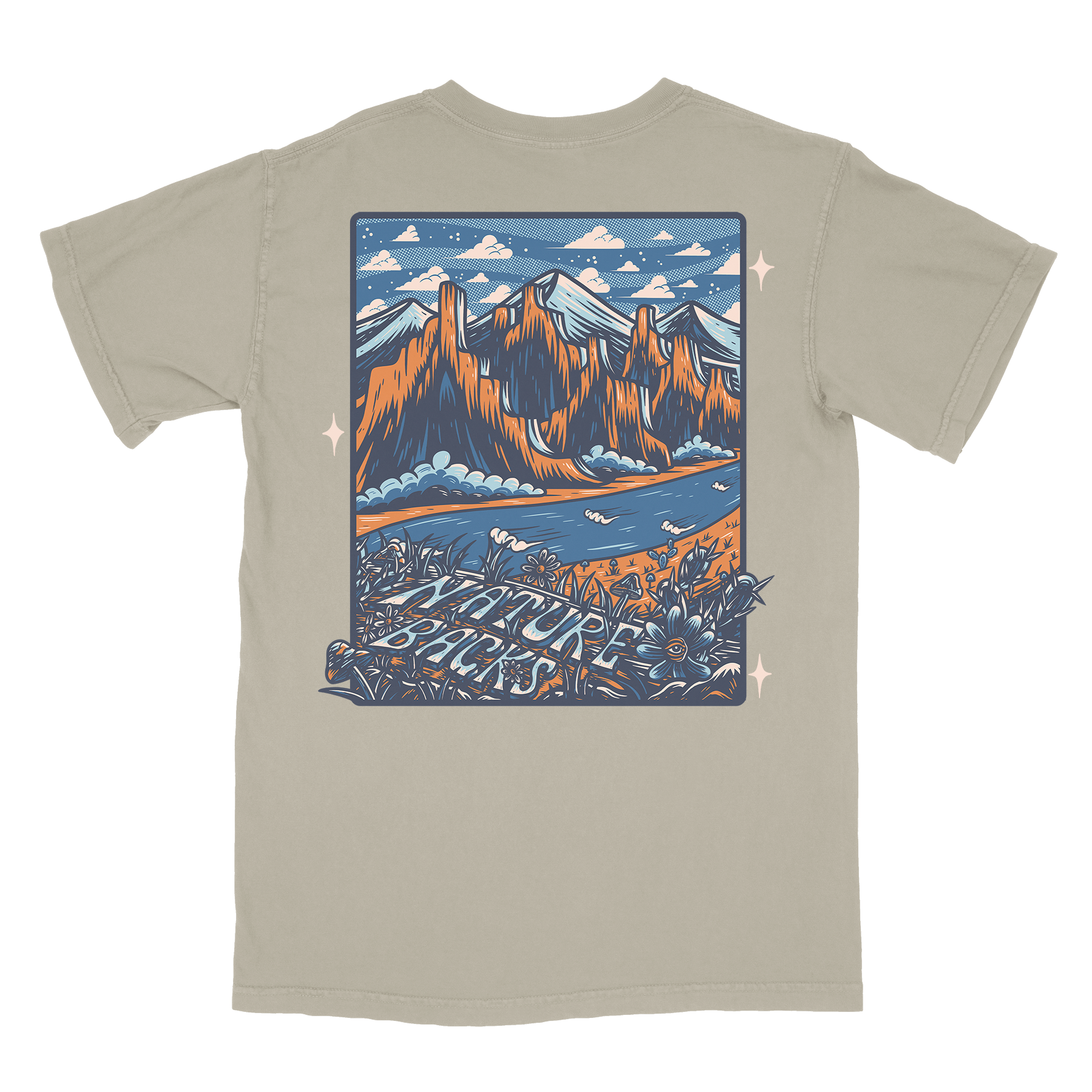 Nature Backs Comfort Colors Summit Sandstone Short Sleeve T-Shirt | Nature-Inspired Design on Ultra-Soft Fabric