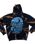 Crescent Moon - Sun Faded Bleach Dye Hoodie (Medium)