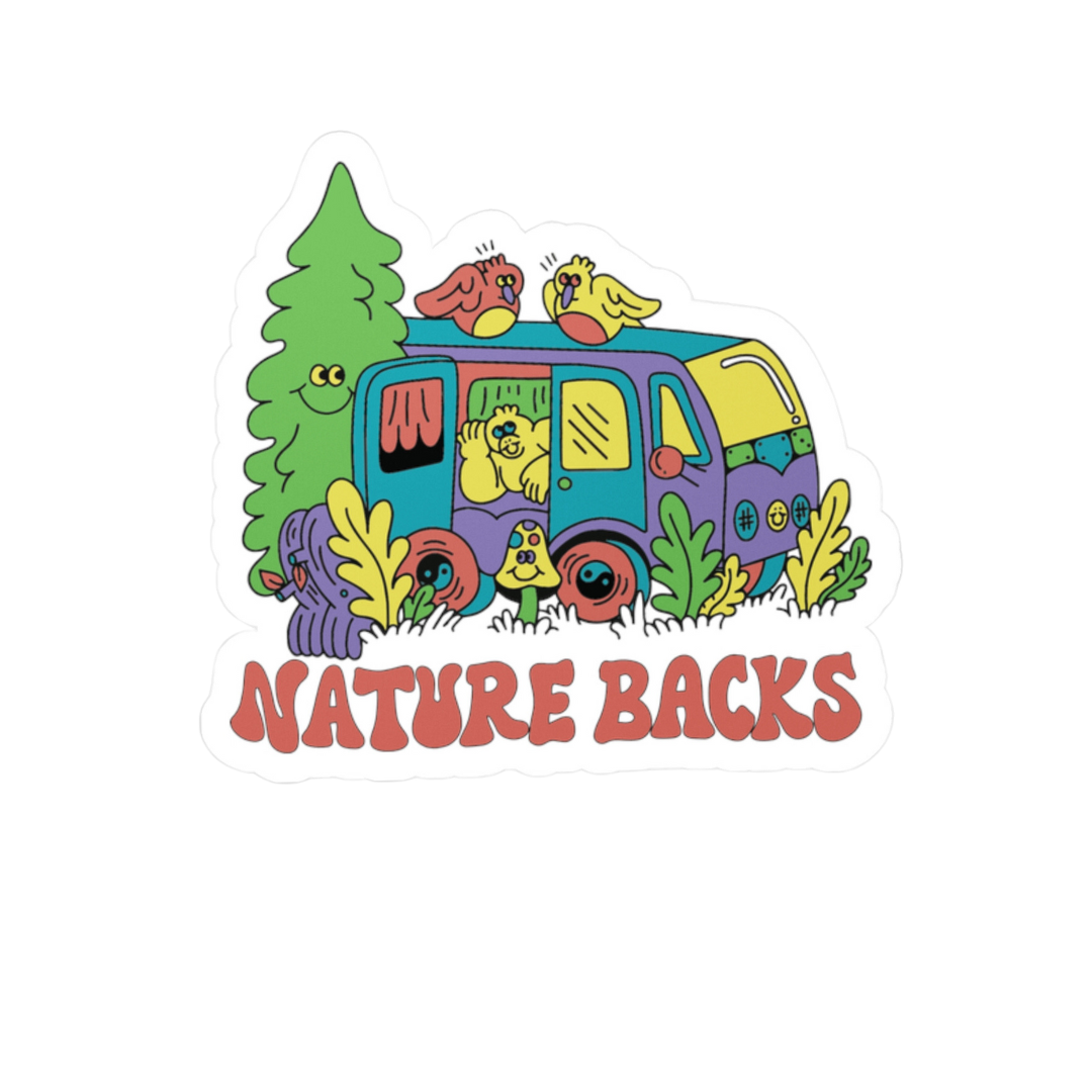 Nature Backs Adventure Stickers | Happy Days Design Nature Inspired Vinyl Cut Sticker with Weather Resistant properties to Limit Fading