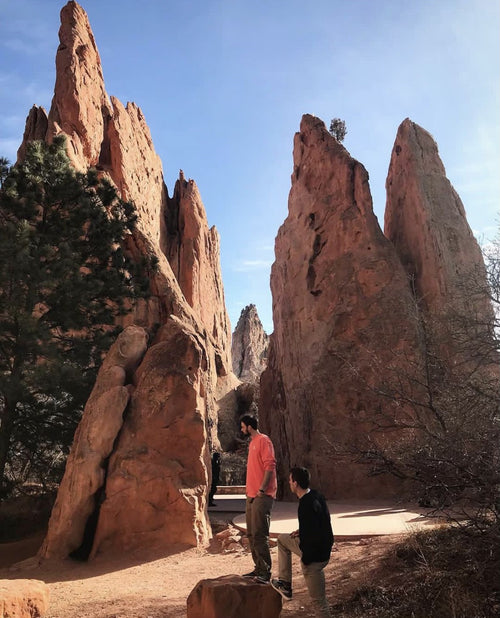 2 Guys in front of beautiful rocks