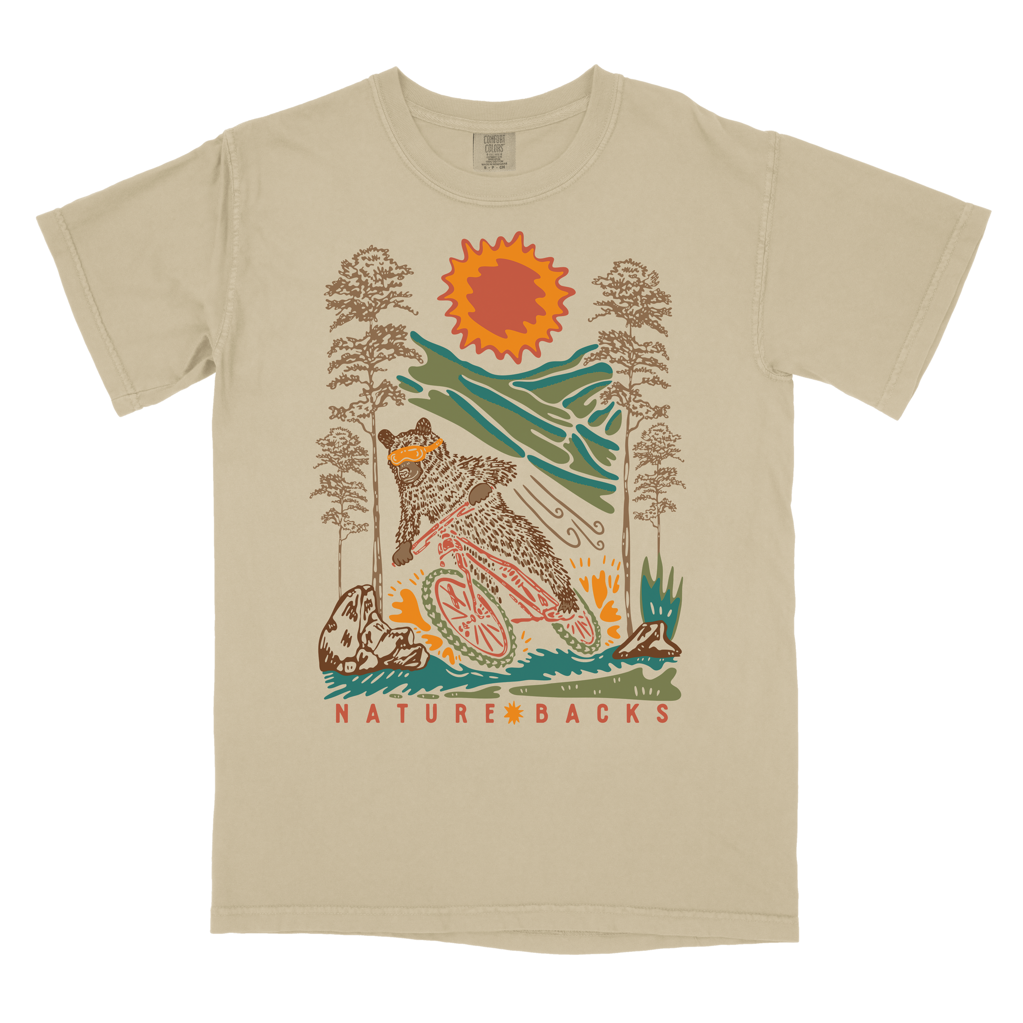 Bear Tracks Khaki front print