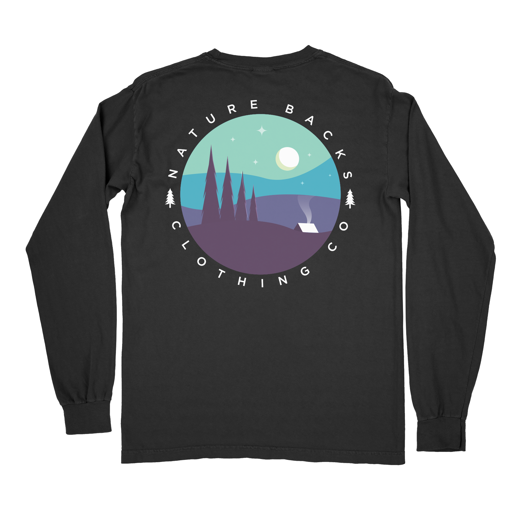 Nature Backs Comfort Colors Camping Black Long Sleeve T-Shirt | Nature-Inspired Design on Ultra-Soft Fabric