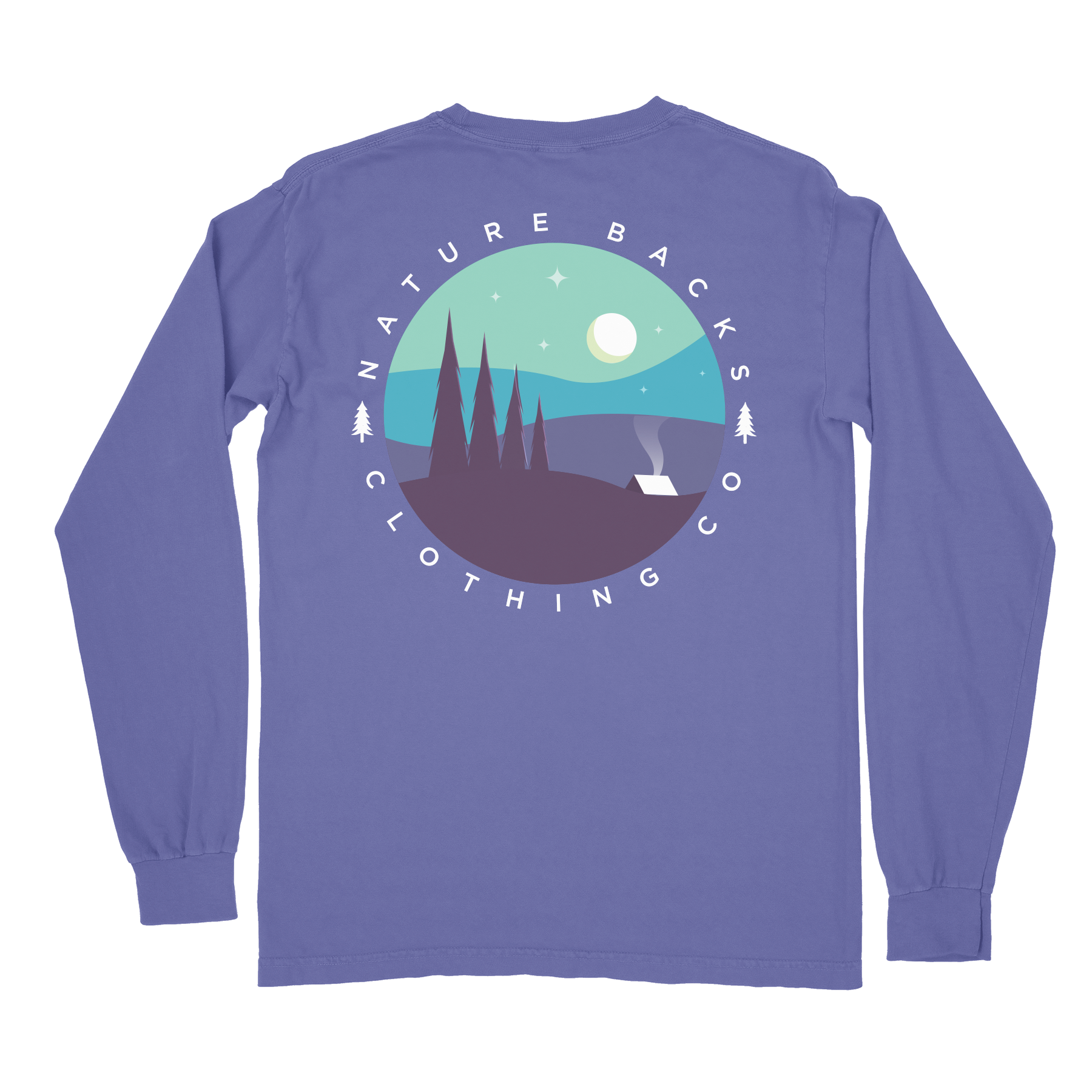 Nature Backs Comfort Colors Camping Twilight Long Sleeve T-Shirt | Nature-Inspired Design on Ultra-Soft Fabric
