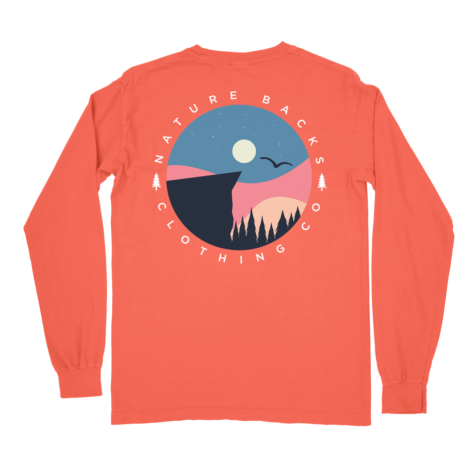 Nature Backs Comfort Colors Cliff Salmon Long Sleeve T-Shirt | Nature-Inspired Design on Ultra-Soft Fabric