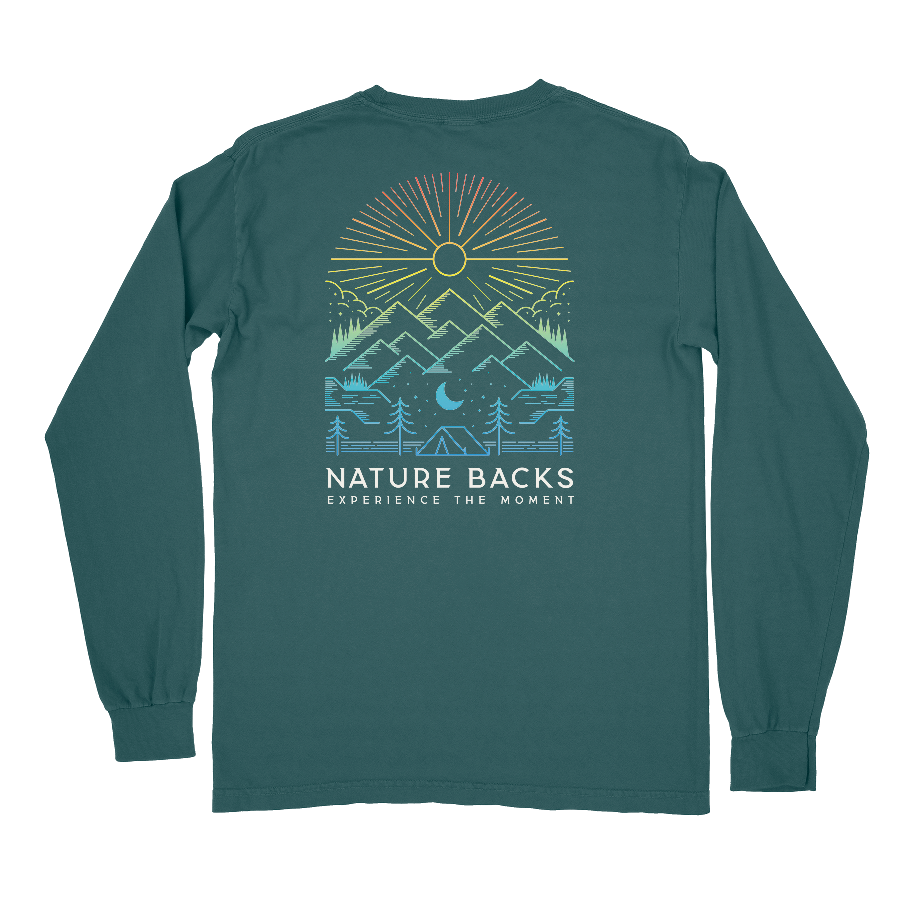 Nature Backs Comfort Colors Daybreak Spruce Long Sleeve T-Shirt | Nature-Inspired Design on Ultra-Soft Fabric