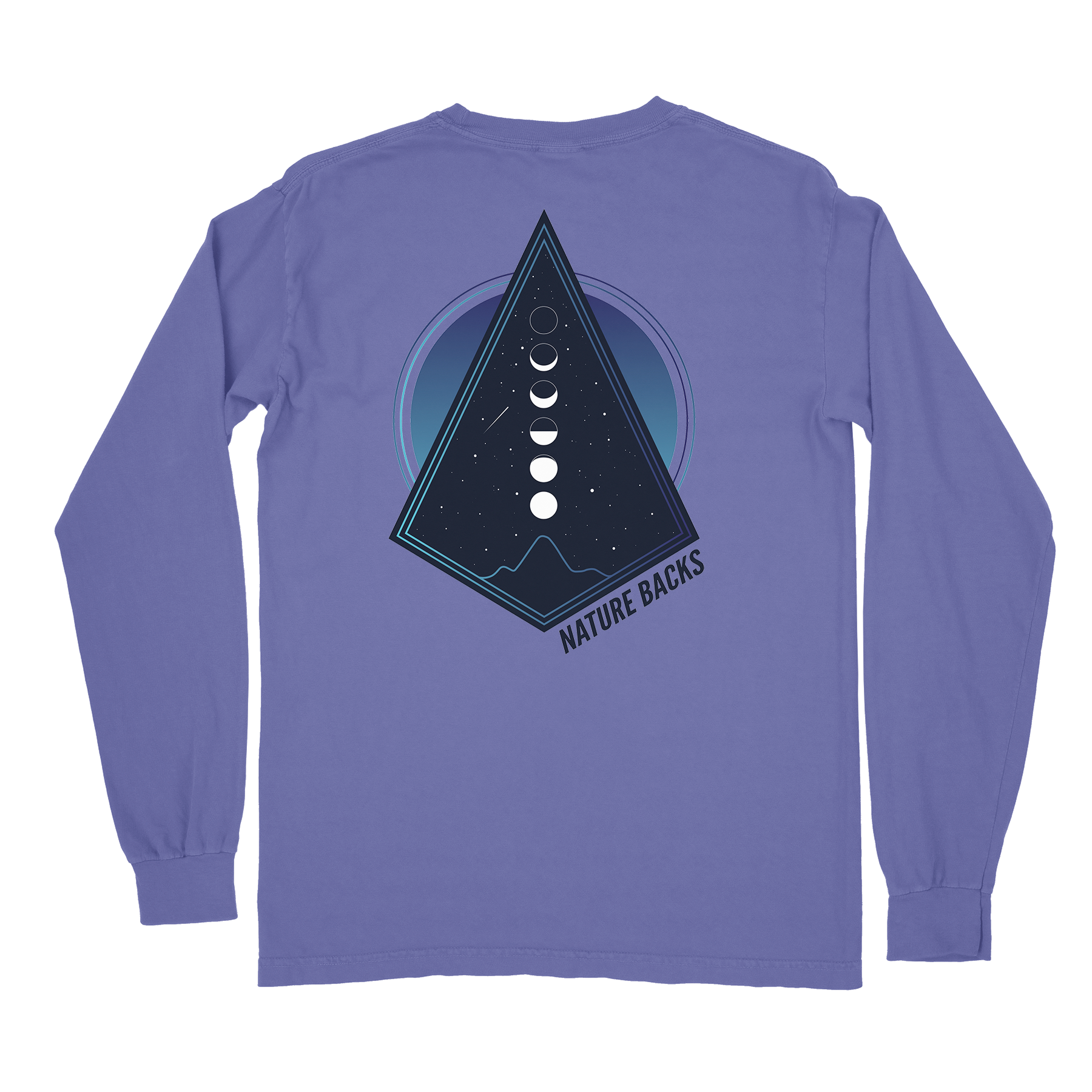 Nature Backs Comfort Colors Moon Phase Twilight Long Sleeve T-Shirt | Nature-Inspired Design on Ultra-Soft Fabric