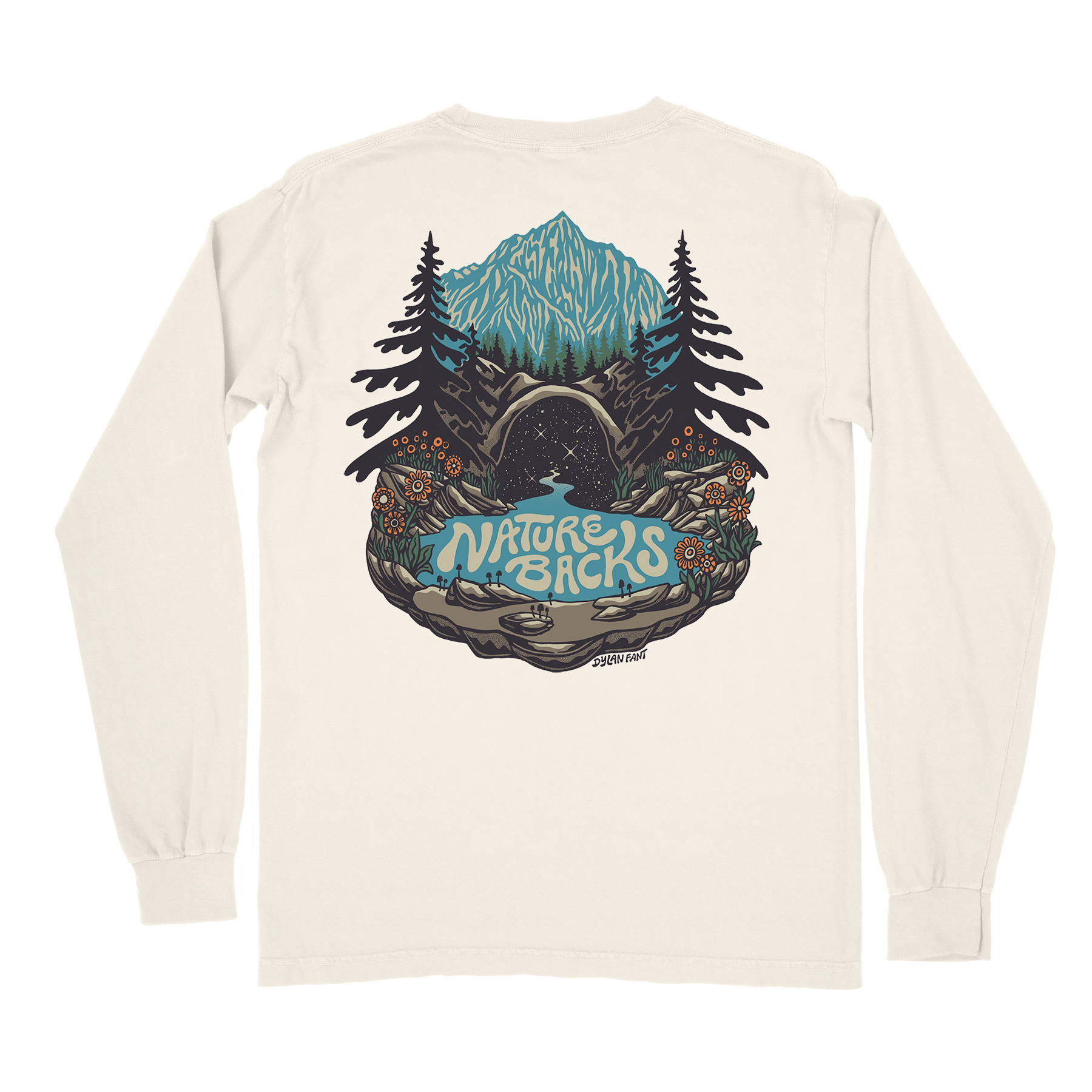 Nature Backs Comfort Colors Mystic Natural Long Sleeve T-Shirt | Nature-Inspired Design on Ultra-Soft Fabric
