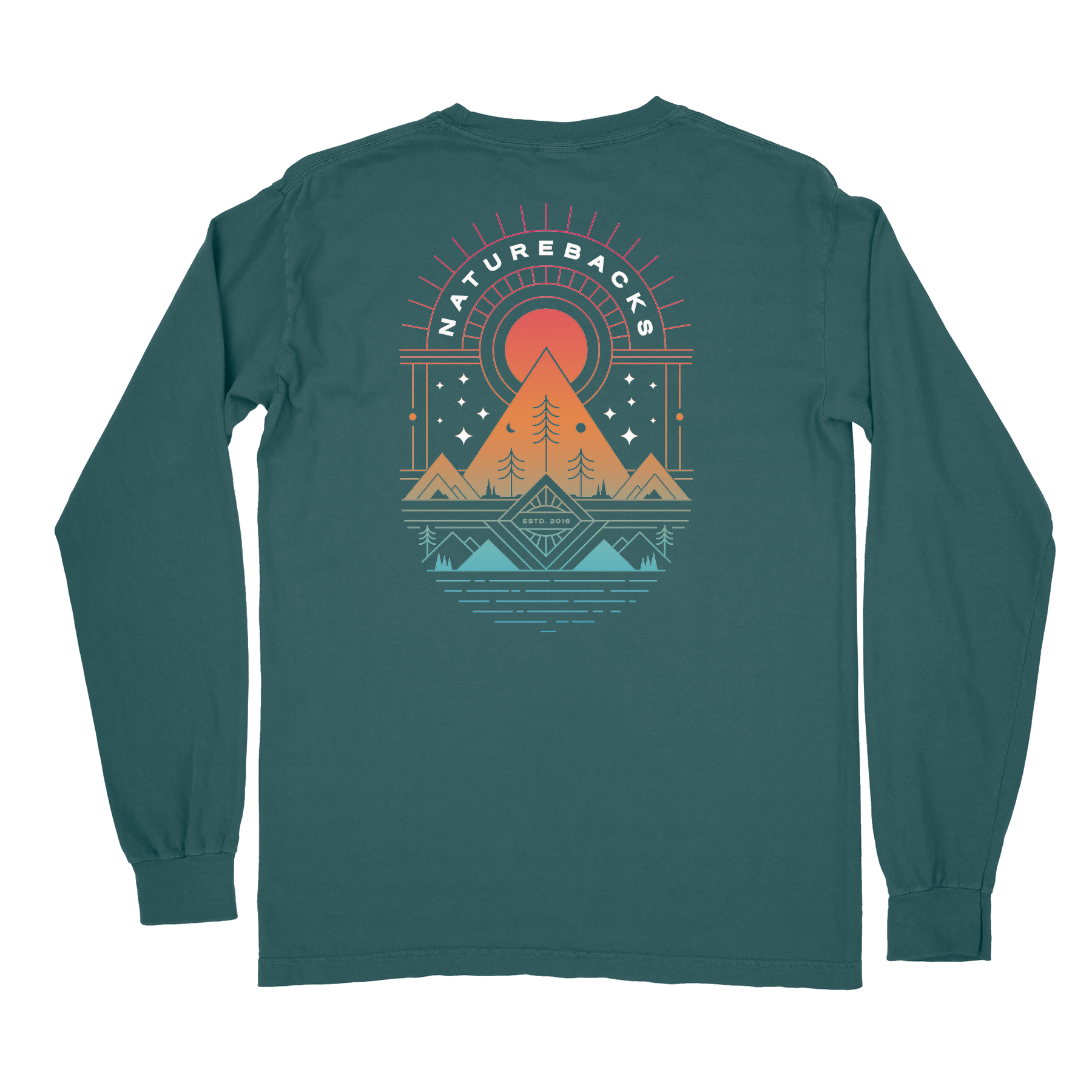 Nature Backs Comfort Colors Prism Spruce Long Sleeve T-Shirt | Nature-Inspired Design on Ultra-Soft Fabric