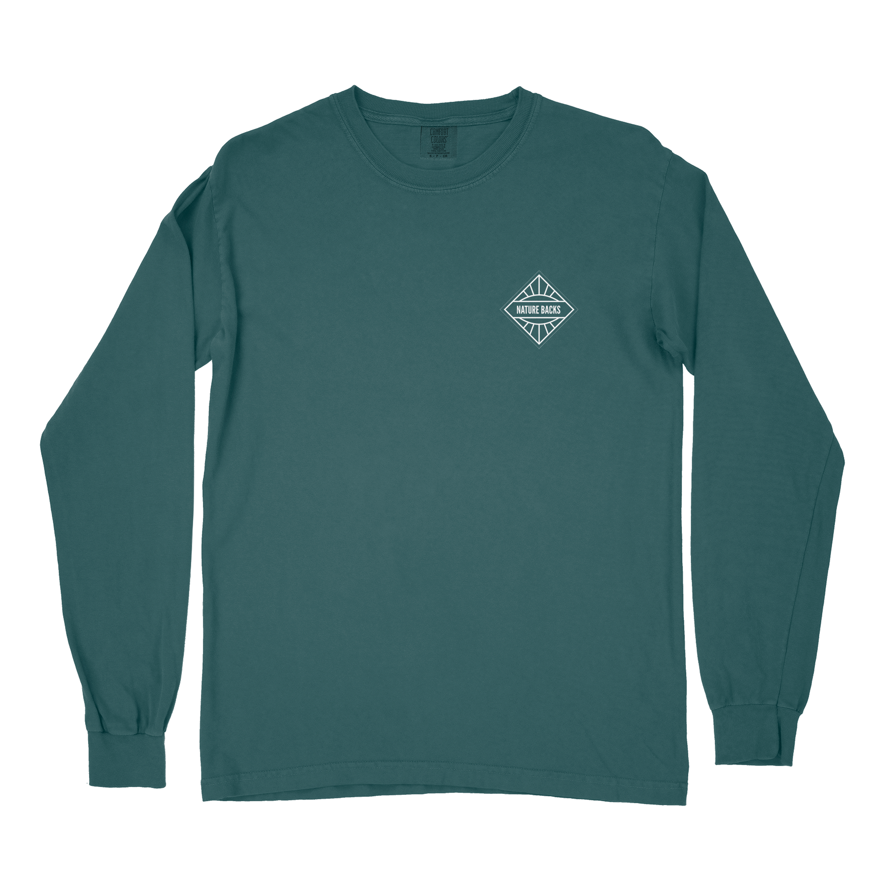 Nature Backs Comfort Colors Prism Spruce Long Sleeve T-Shirt | Nature-Inspired Design on Ultra-Soft Fabric