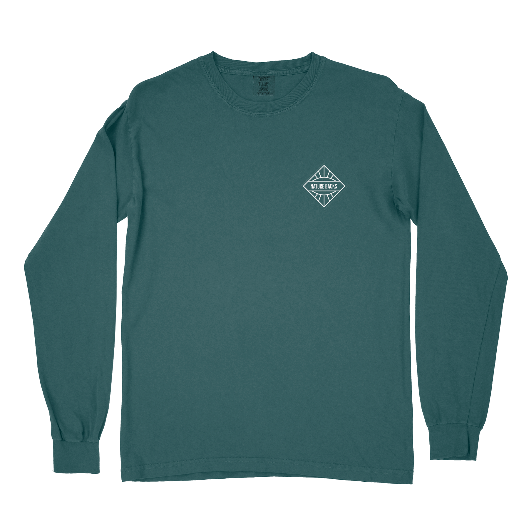 Nature Backs Comfort Colors Prism Spruce Long Sleeve T-Shirt | Nature-Inspired Design on Ultra-Soft Fabric