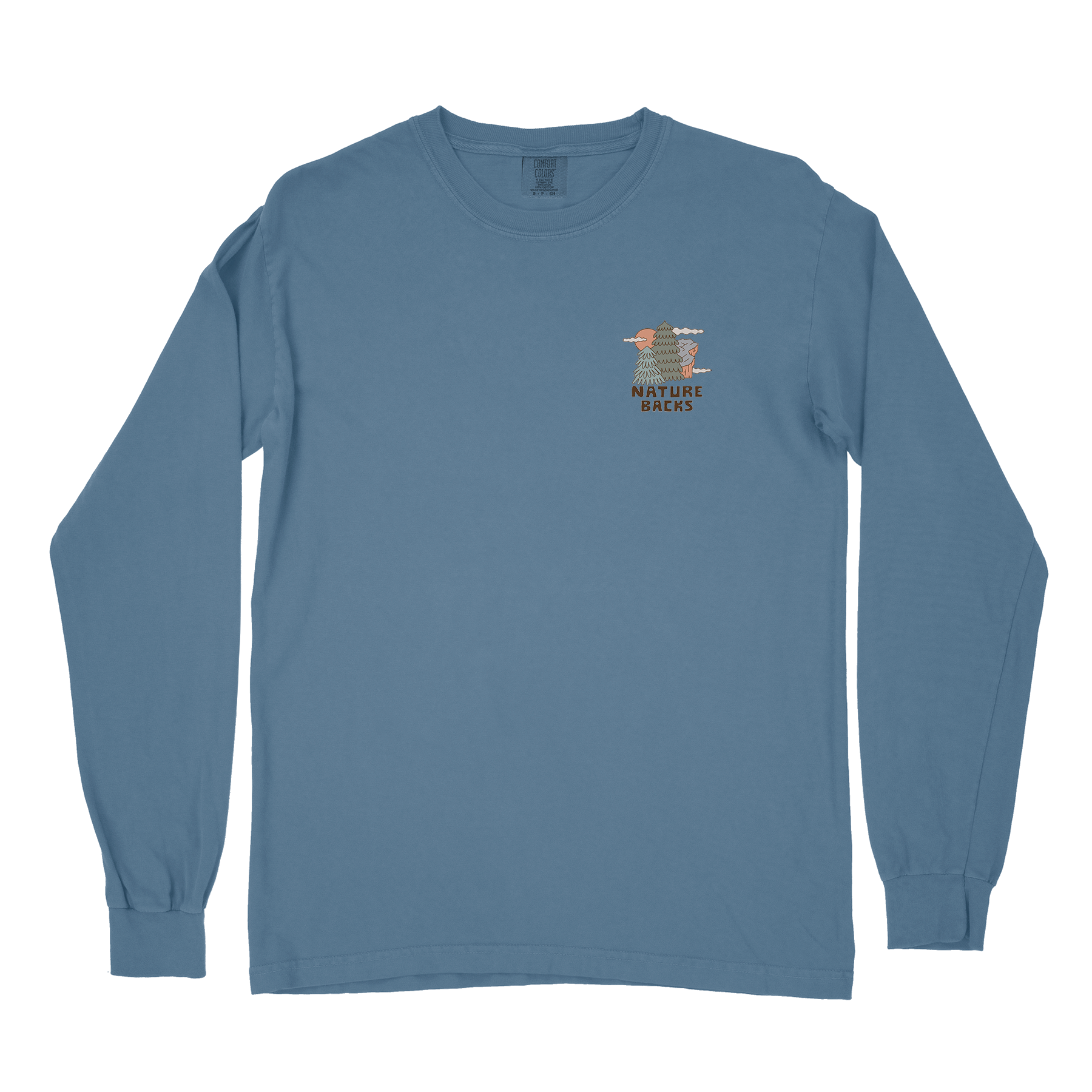 Nature Backs Comfort Colors Sierra Fog Long Sleeve T-Shirt | Nature-Inspired Design on Ultra-Soft Fabric