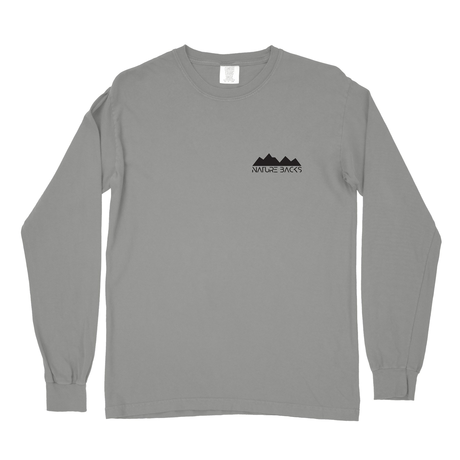 Nature Backs Comfort Colors Stellar Gray Long Sleeve T-Shirt | Nature-Inspired Design on Ultra-Soft Fabric