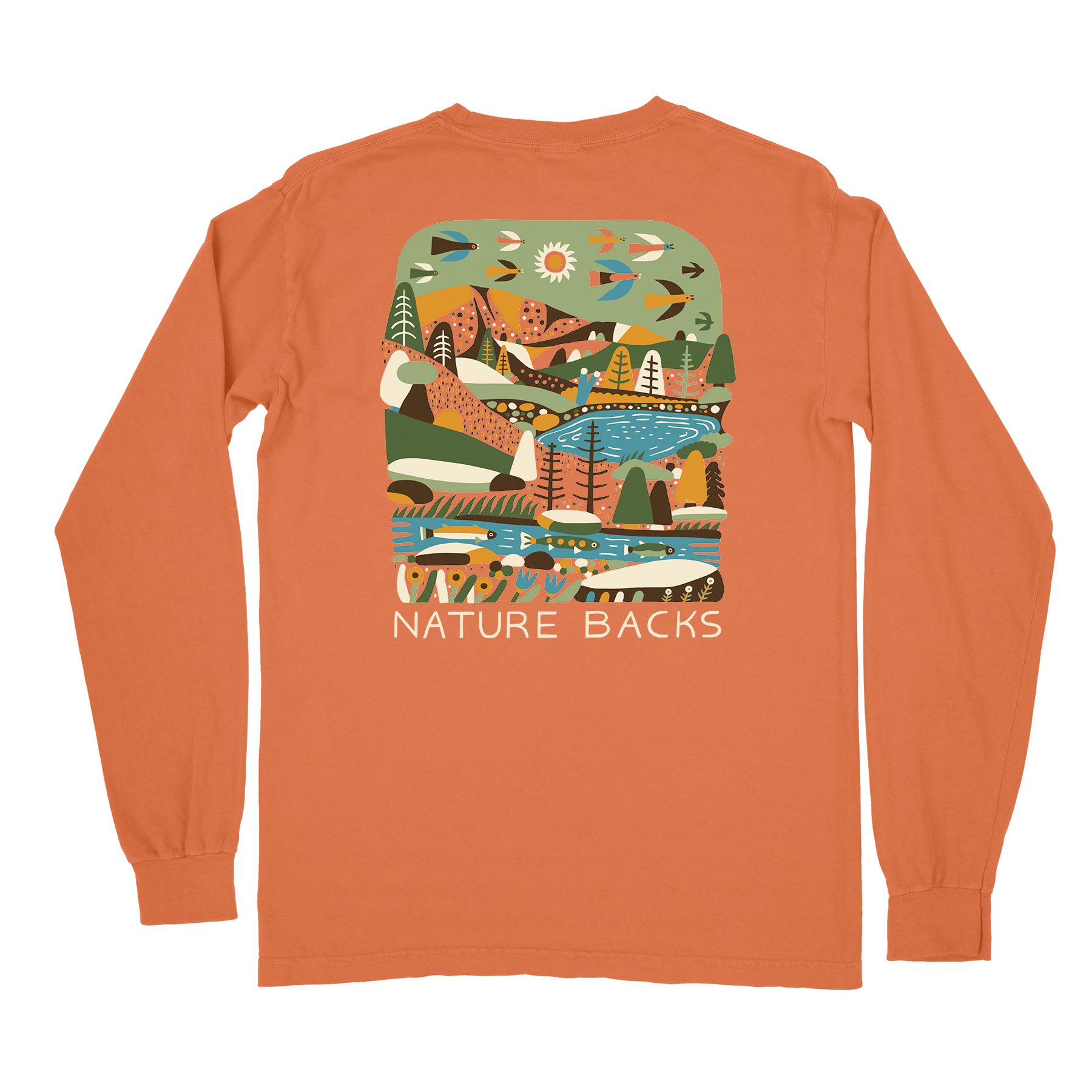 Nature Backs Comfort Colors The Flow Harvest Long Sleeve T-Shirt | Nature-Inspired Design on Ultra-Soft Fabric