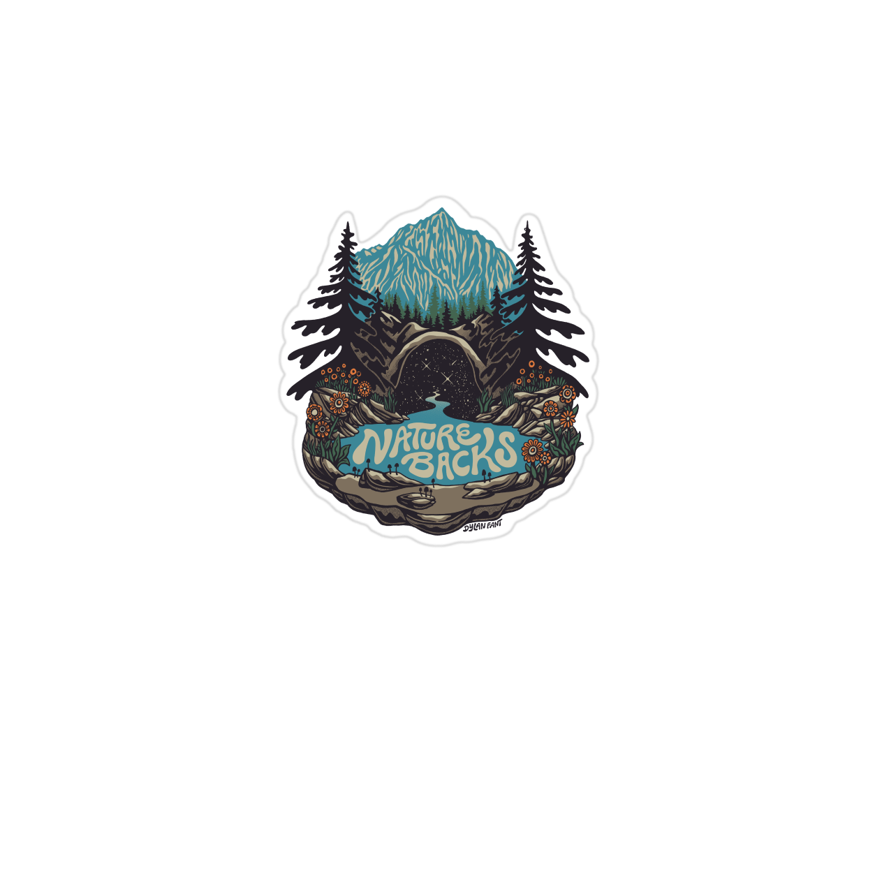 Nature Backs Adventure Stickers | Mystic Design Mountain Themed Sticker with Weather Resistant properties to Limit Fading 