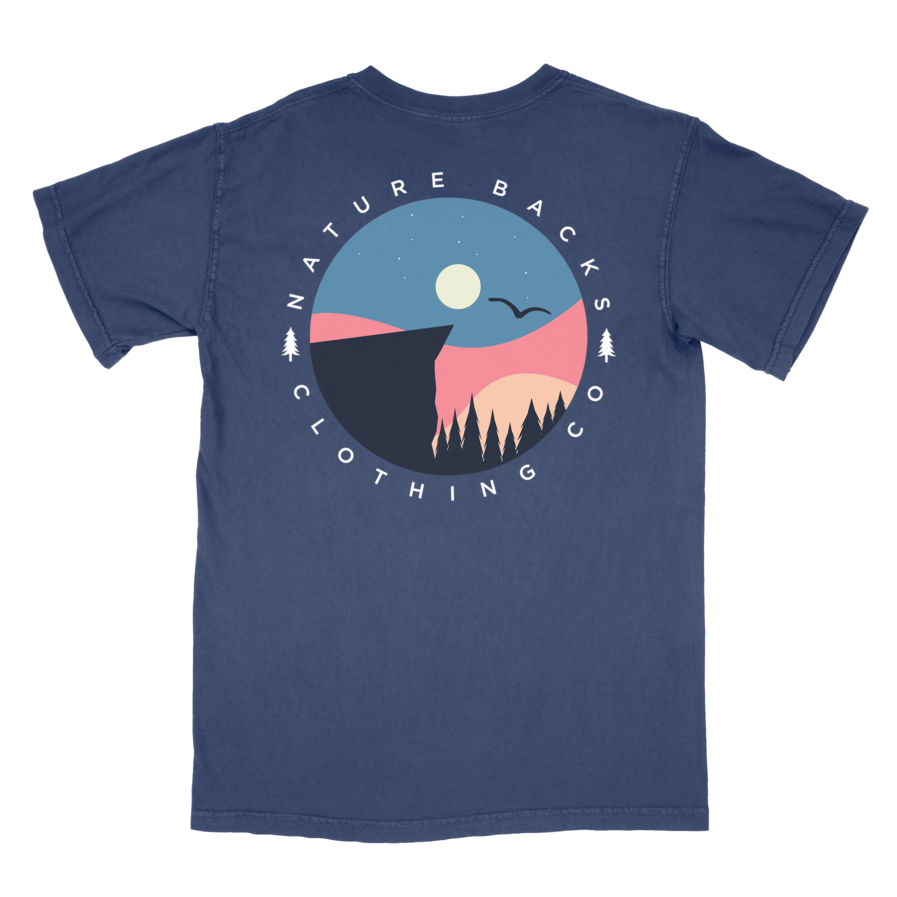 Nature Backs Comfort Colors Cliff Navy Short Sleeve T-Shirt | Nature-Inspired Design on Ultra-Soft Fabric