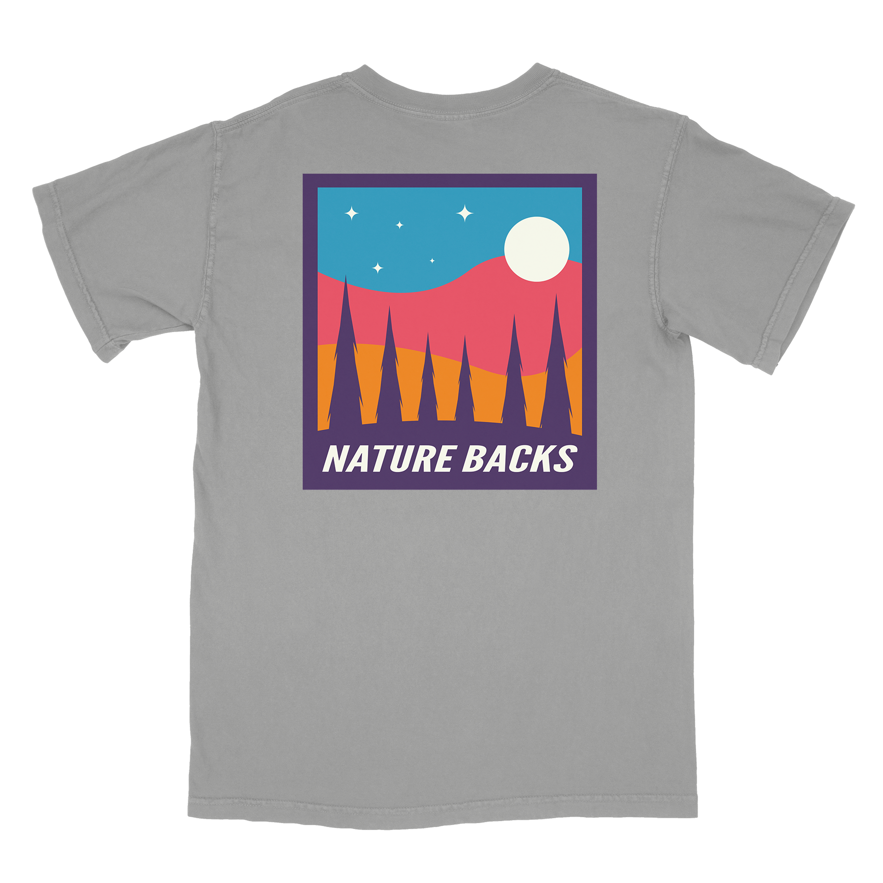 Nature Backs Comfort Colors Moon Gray Short Sleeve T-Shirt | Nature-Inspired Design on Ultra-Soft Fabric