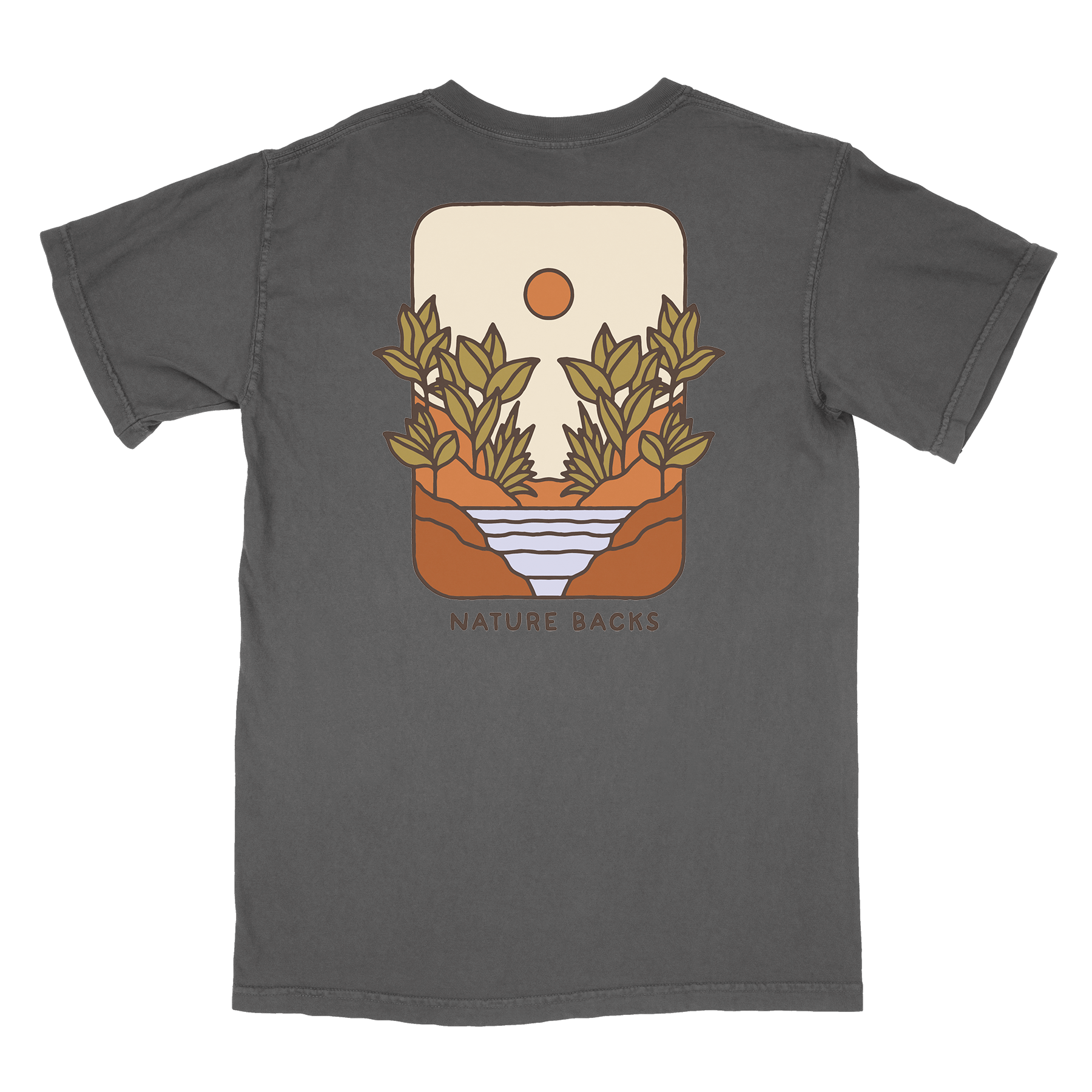 Nature Backs Comfort Colors Revive Charcoal Short Sleeve T-Shirt | Nature-Inspired Design on Ultra-Soft Fabric