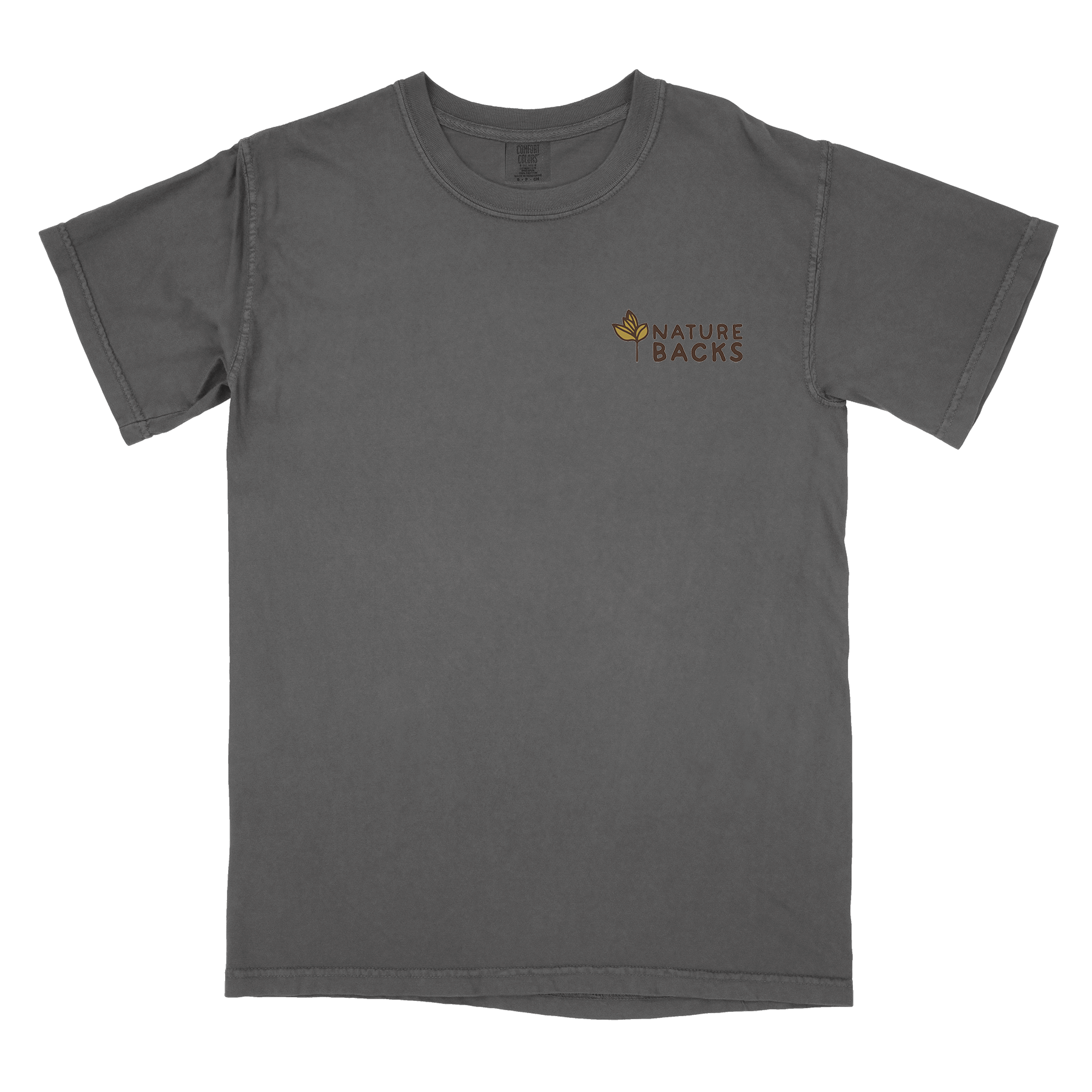 Nature Backs Comfort Colors Revive Charcoal Short Sleeve T-Shirt | Nature-Inspired Design on Ultra-Soft Fabric