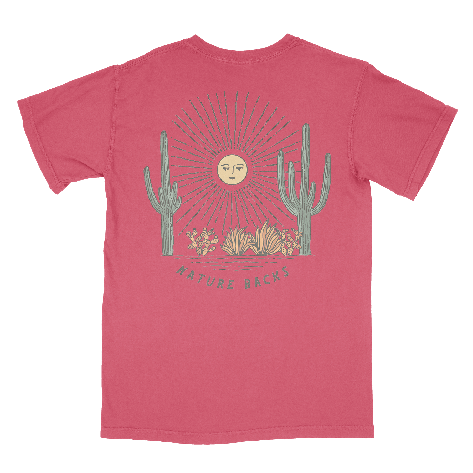 Nature Backs Comfort Colors Saguaro Brick Short Sleeve T-Shirt | Nature-Inspired Design on Ultra-Soft Fabric