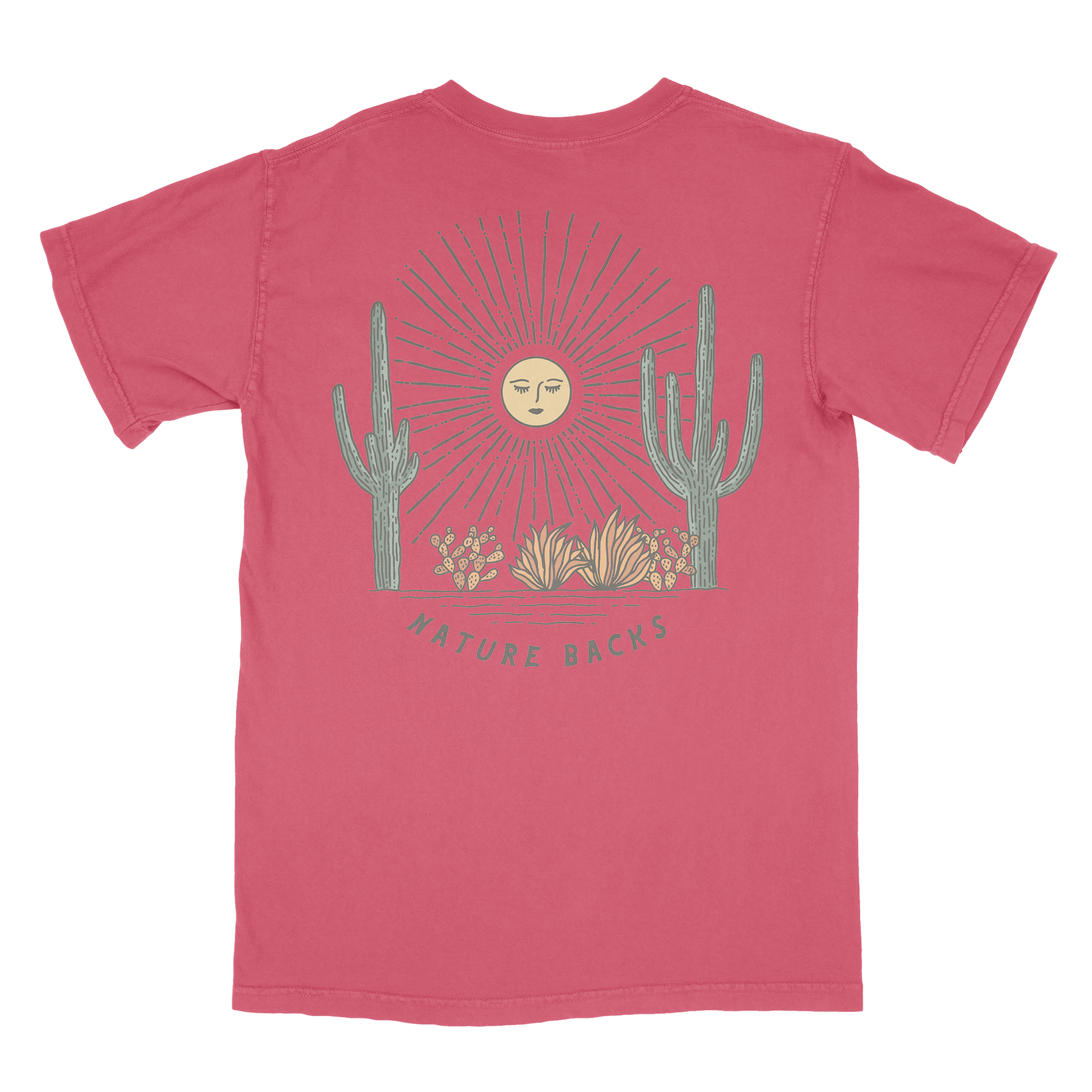 Nature Backs Comfort Colors Saguaro Brick Short Sleeve T-Shirt | Nature-Inspired Design on Ultra-Soft Fabric