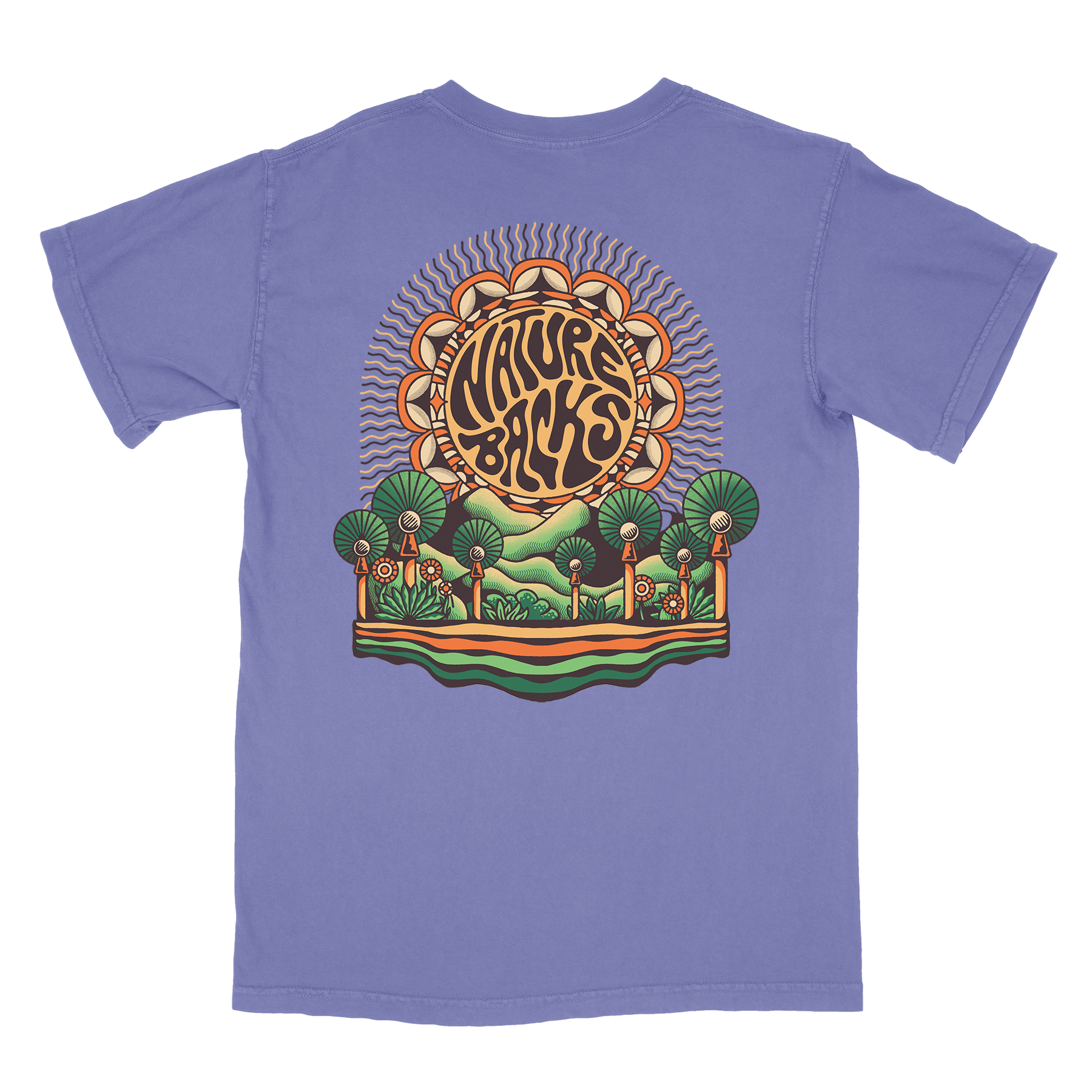 Nature Backs Comfort Colors Vibrance Twilight Short Sleeve T-Shirt | Nature-Inspired Design on Ultra-Soft Fabric