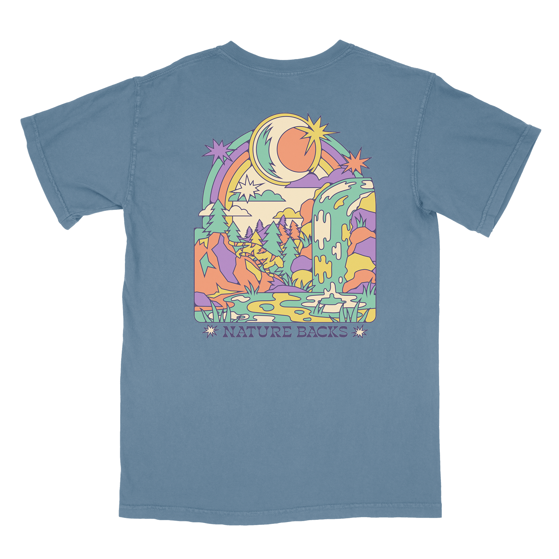 Nature Backs Comfort Colors Vivid Fog Short Sleeve T-Shirt | Nature-Inspired Design on Ultra-Soft Fabric