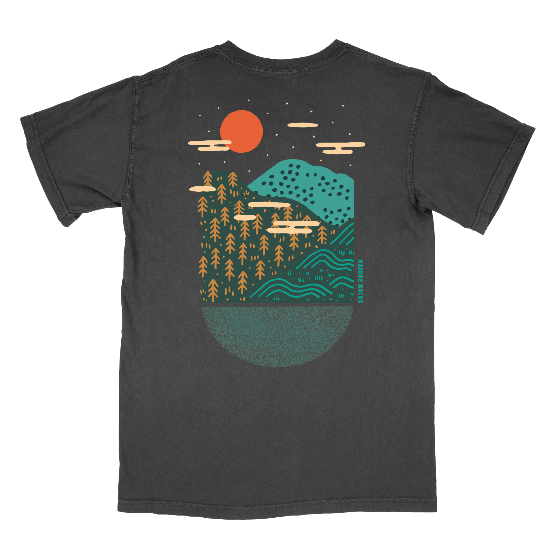 Nature Backs Comfort Colors Solace Black Short Sleeve T-Shirt | Nature-Inspired Design on Ultra-Soft Fabric