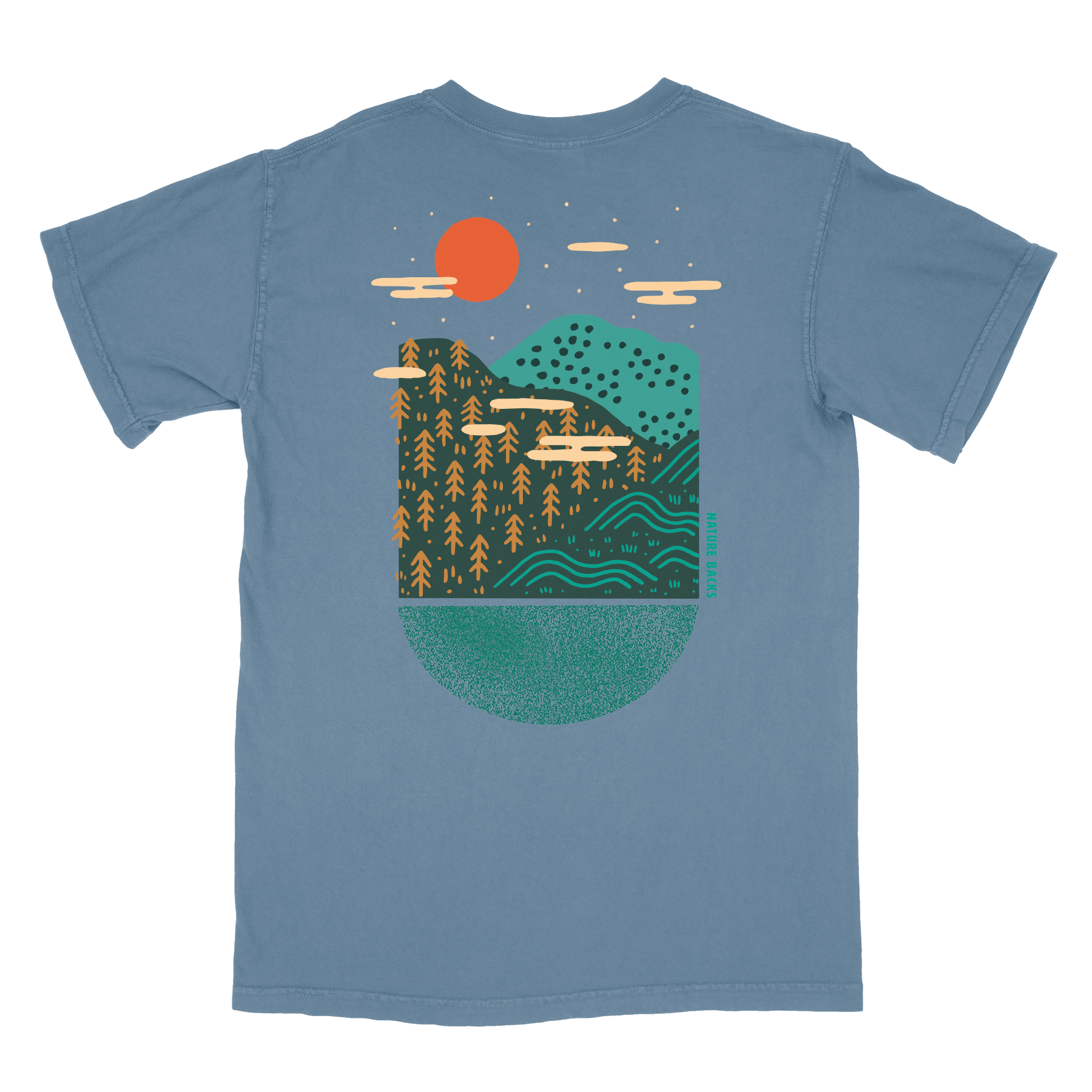 Nature Backs Comfort Colors Solace Fog Short Sleeve T-Shirt | Nature-Inspired Design on Ultra-Soft Fabric