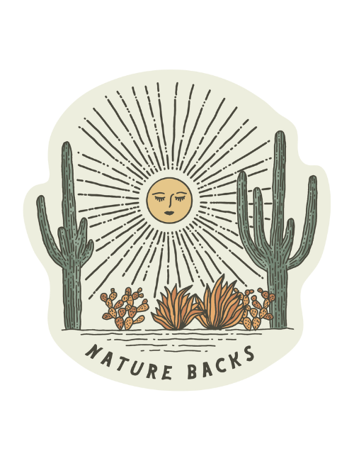 Nature Backs Adventure Stickers | Saguaro Design Desert Themed Sticker with Weather Resistant properties to Limit Fading 