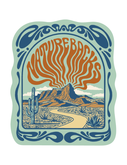 Nature Backs Adventure Stickers | Mesa Design Desert Themed Rectangle Sticker with Weather Resistant properties to Limit Fading 