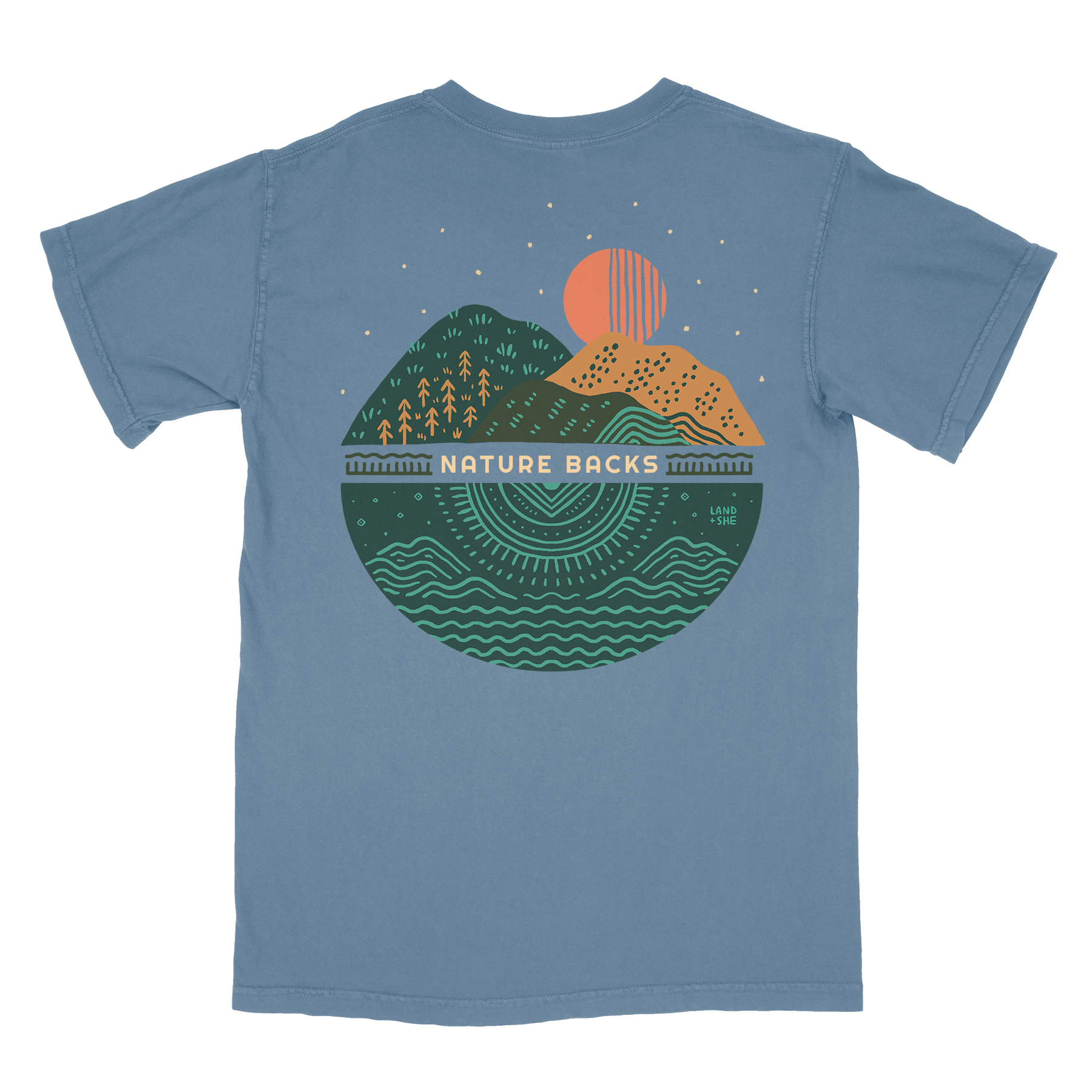 Nature Backs Comfort Colors Encompass Fog Short Sleeve T-Shirt | Nature-Inspired Design on Ultra-Soft Fabric