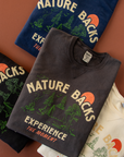 Nature Backs Comfort Wash Camp Charcoal Crewneck | Nature-Inspired Design on Ultra-Soft Fabric