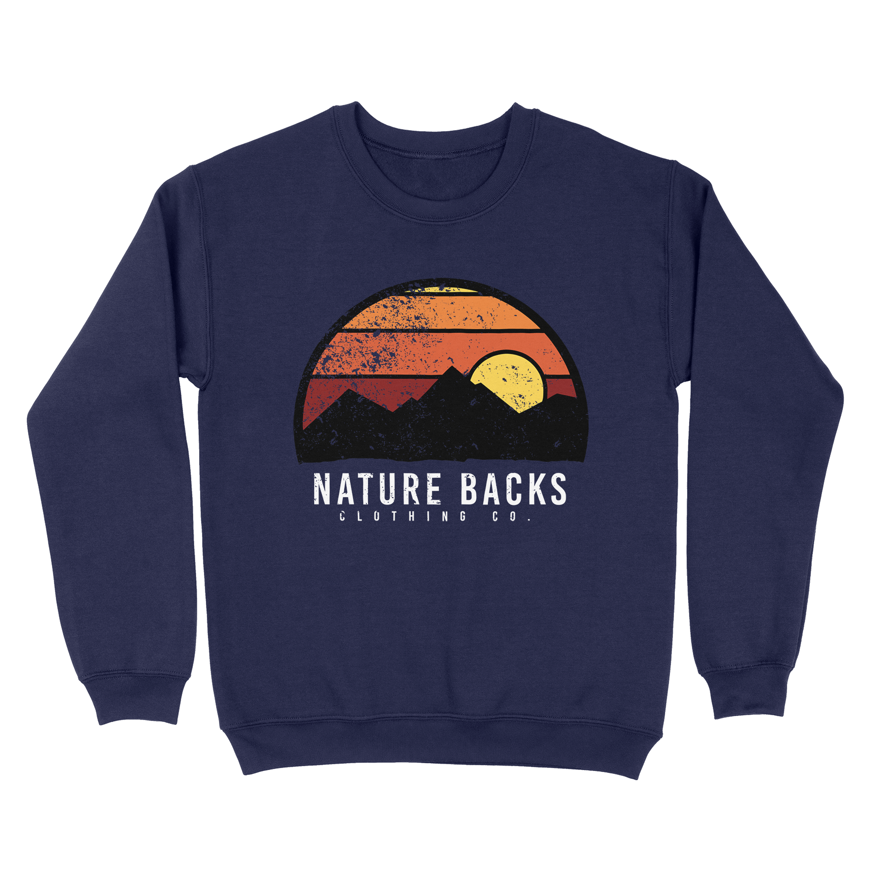 Nature Backs Gildan Dusk Navy Crewneck | Nature-Inspired Design on Ultra-Soft Fabric