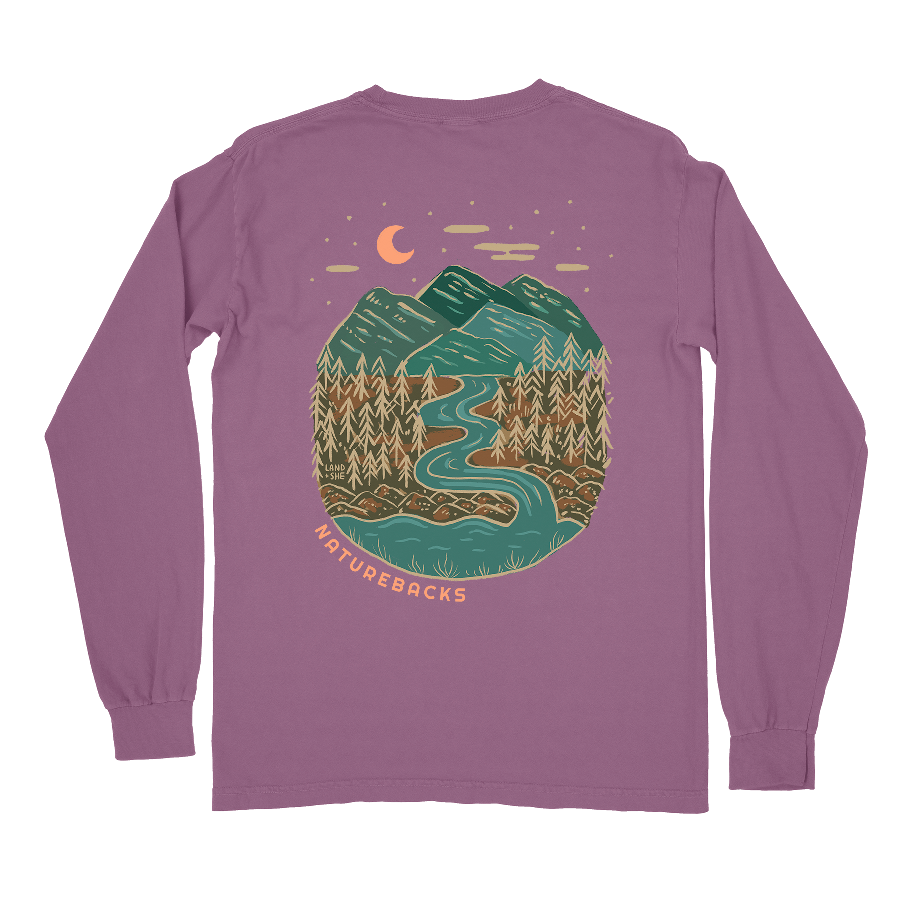 Nature Backs Comfort Colors Evergreen Berry Long Sleeve T-Shirt | Nature-Inspired Design on Ultra-Soft Fabric